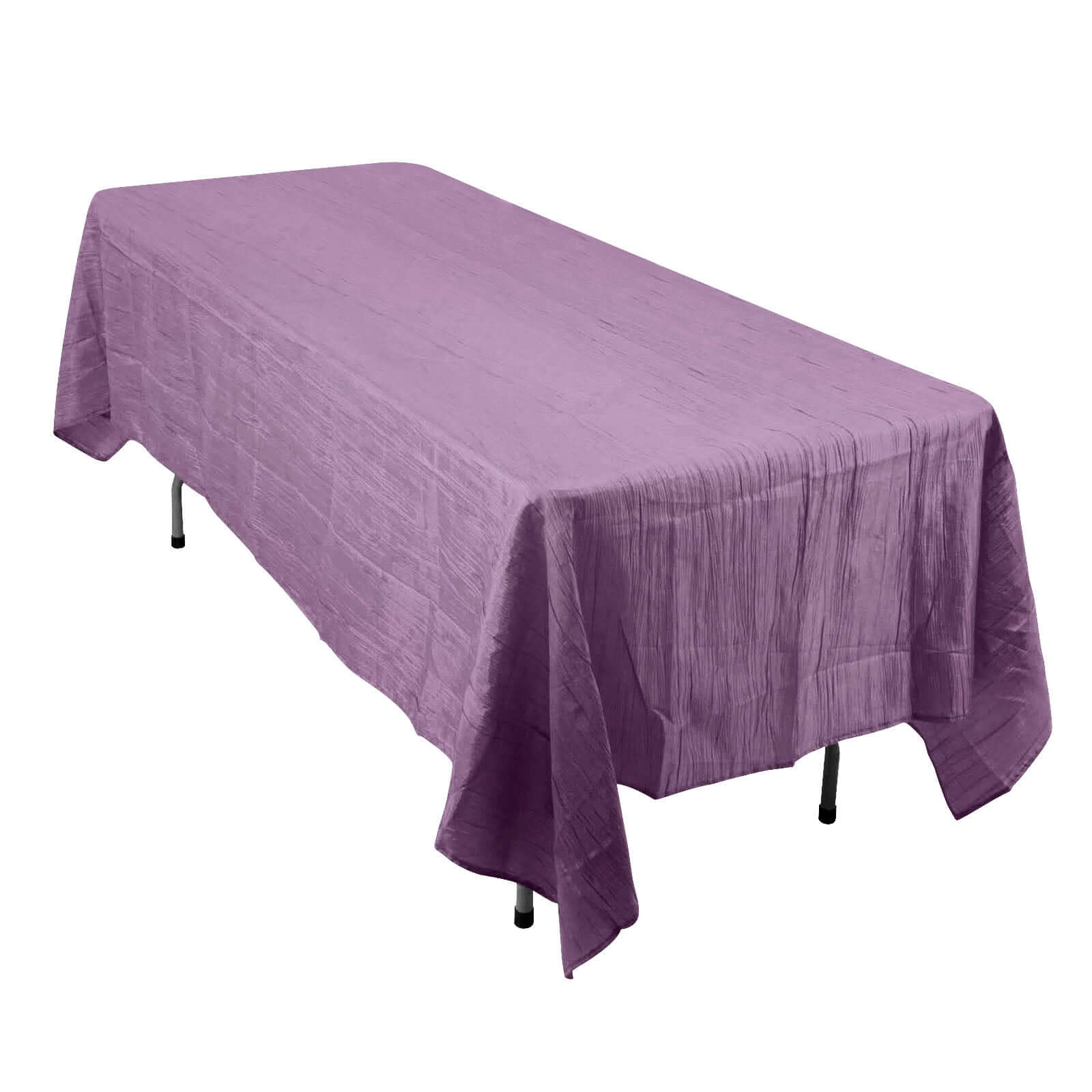 Violet Amethyst Accordion Crinkle Taffeta 60x102 Rectangle Tablecloth