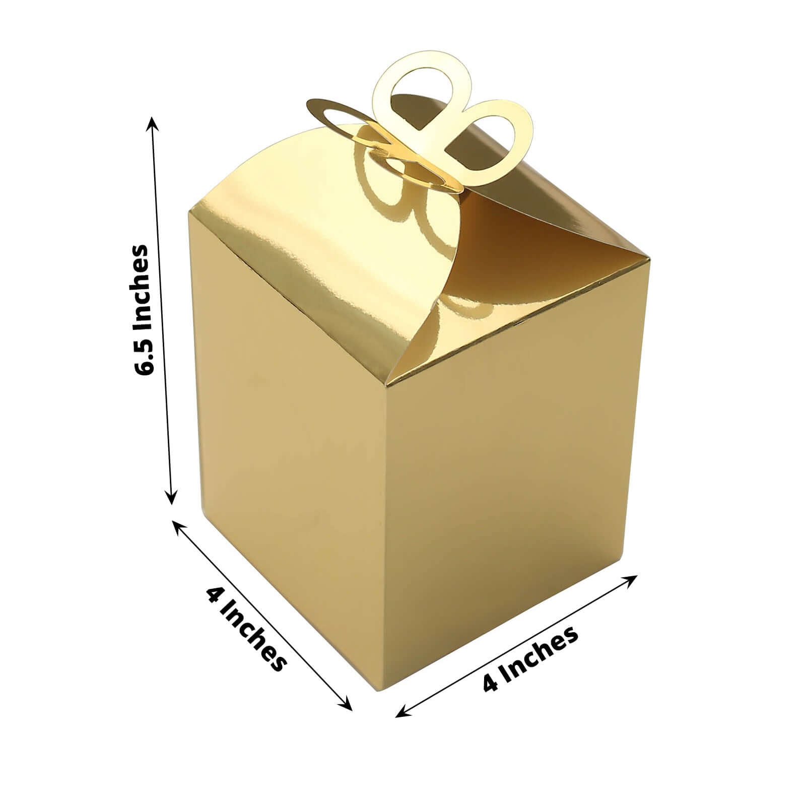 25-Pack Premium Metallic Gold Foil Butterfly Top Party Favor Boxes, Ideal for Gifts