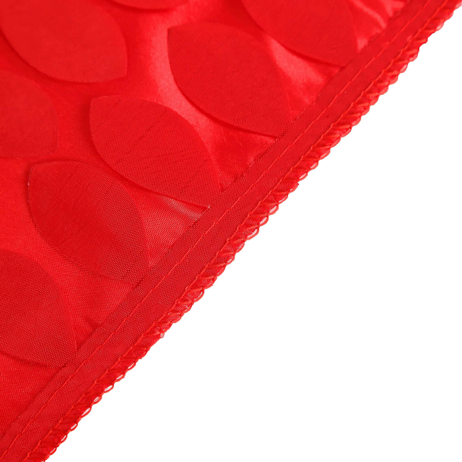 Hot Deal! Red Taffeta Rectangle Tablecloth with 3D Leaf Petal Design