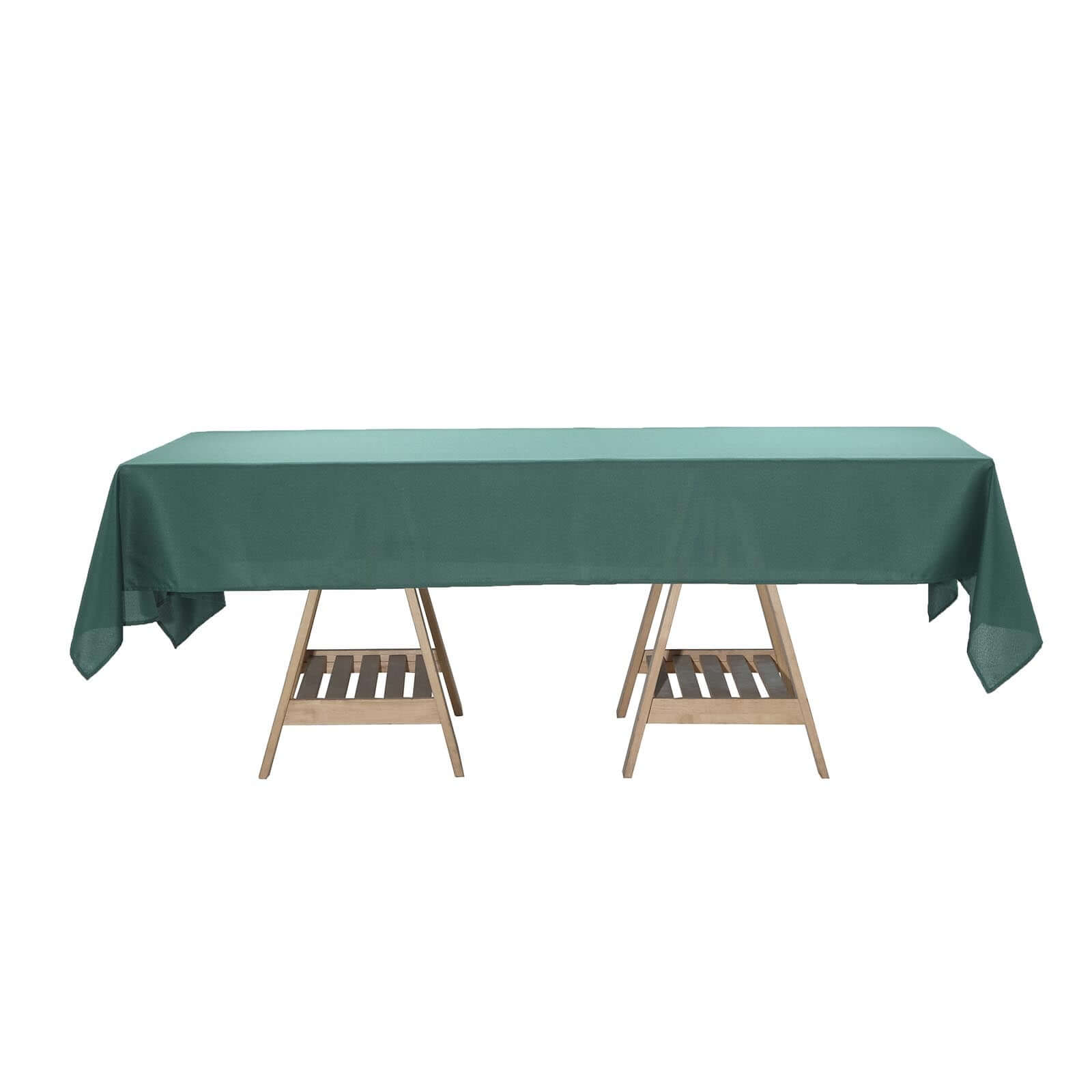 Hot Sale! Durable and Stylish 100% Polyester 60x102 Rectangle Hunter Emerald Green Tablecloth