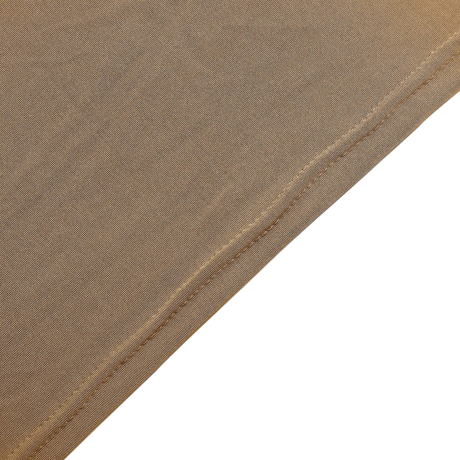 Durable Taupe Stretch Spandex Table Cover for 8ft Rectangles - Ideal Choice