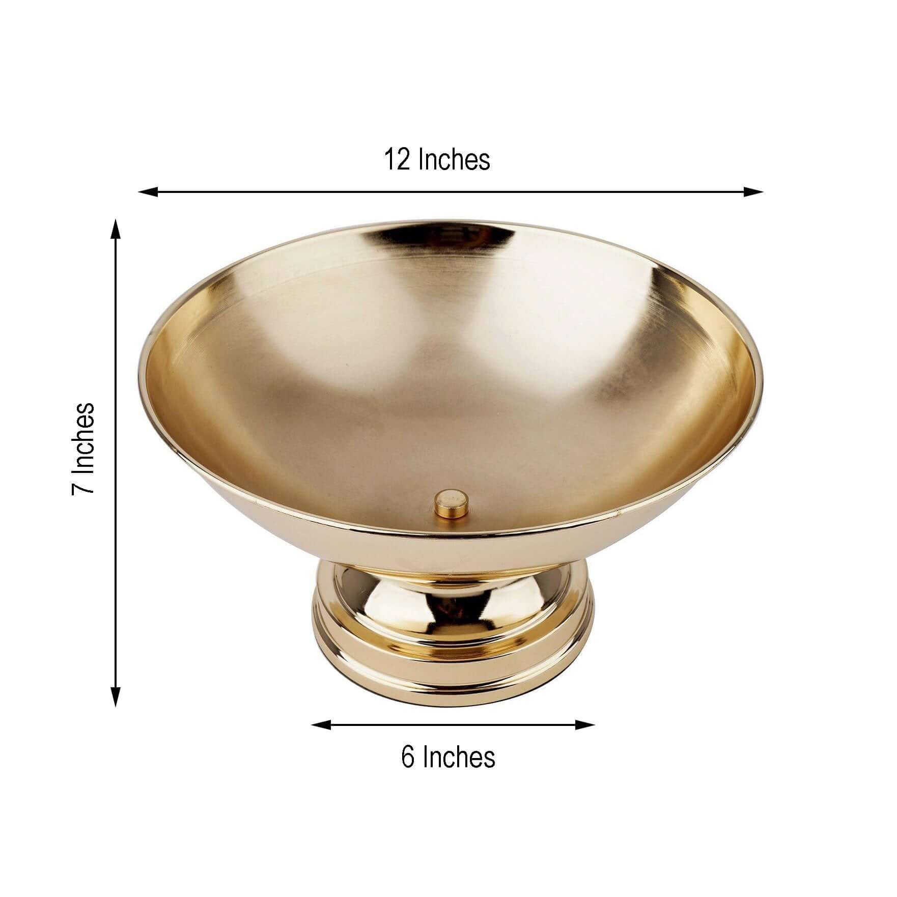 Hot Sale! Gold Metal Round Pedestal Flower Pot - 12