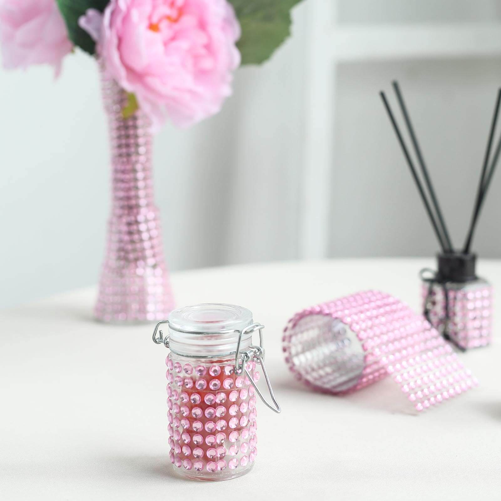 Hot! 21"x11" Blush Self - Adhesive Rhinestone Sticker Sheets for DIY Crafts