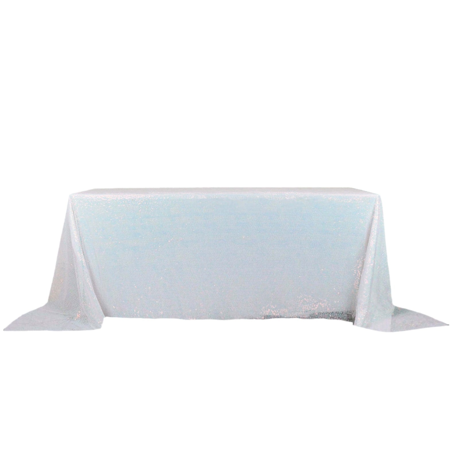 Iridescent Blue Seamless Sparkly 90x132 Rectangle Sequin Tablecloth