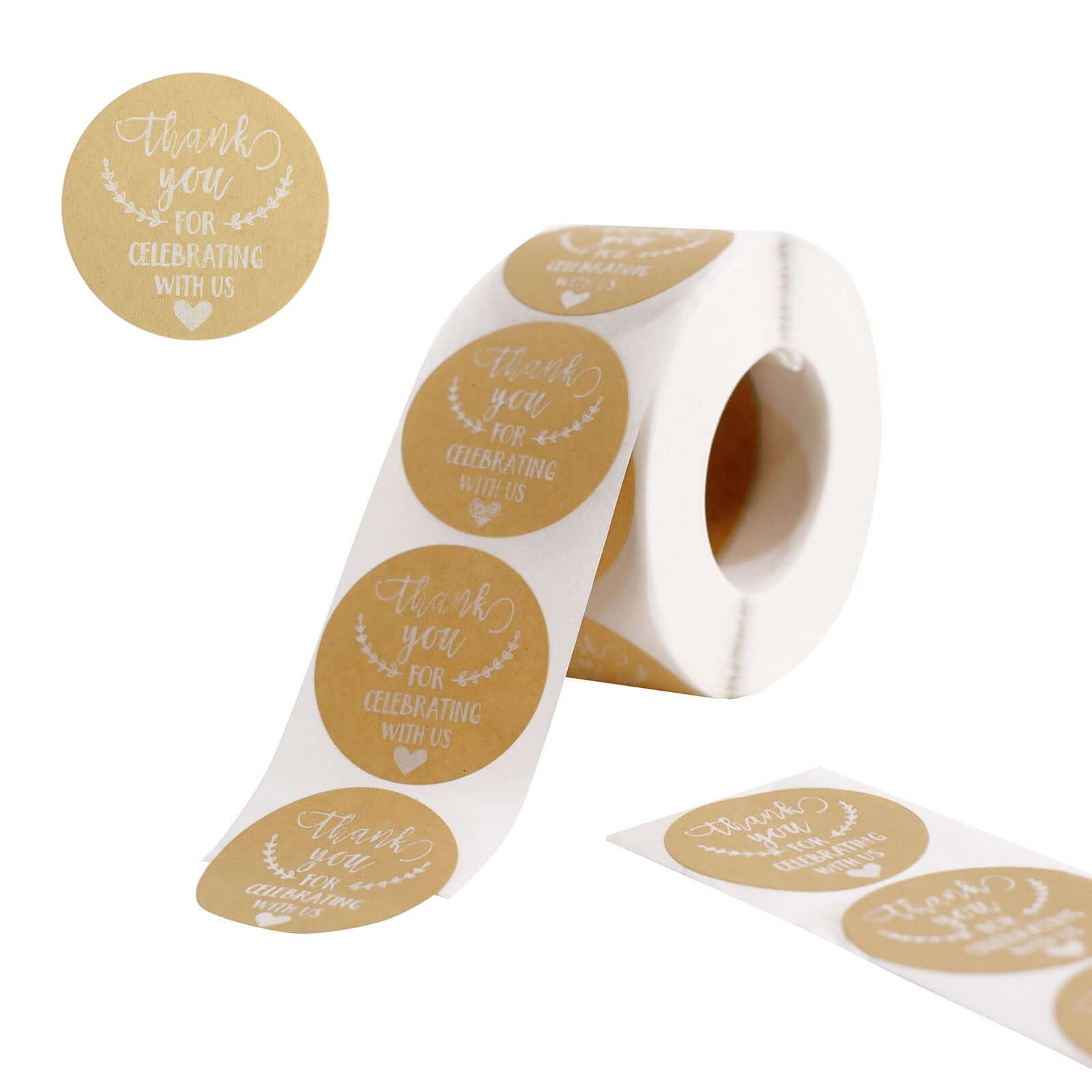 500 Pcs 1.5-Inch Round Thank You Stickers Roll for Wedding Favors and Envelope Seals