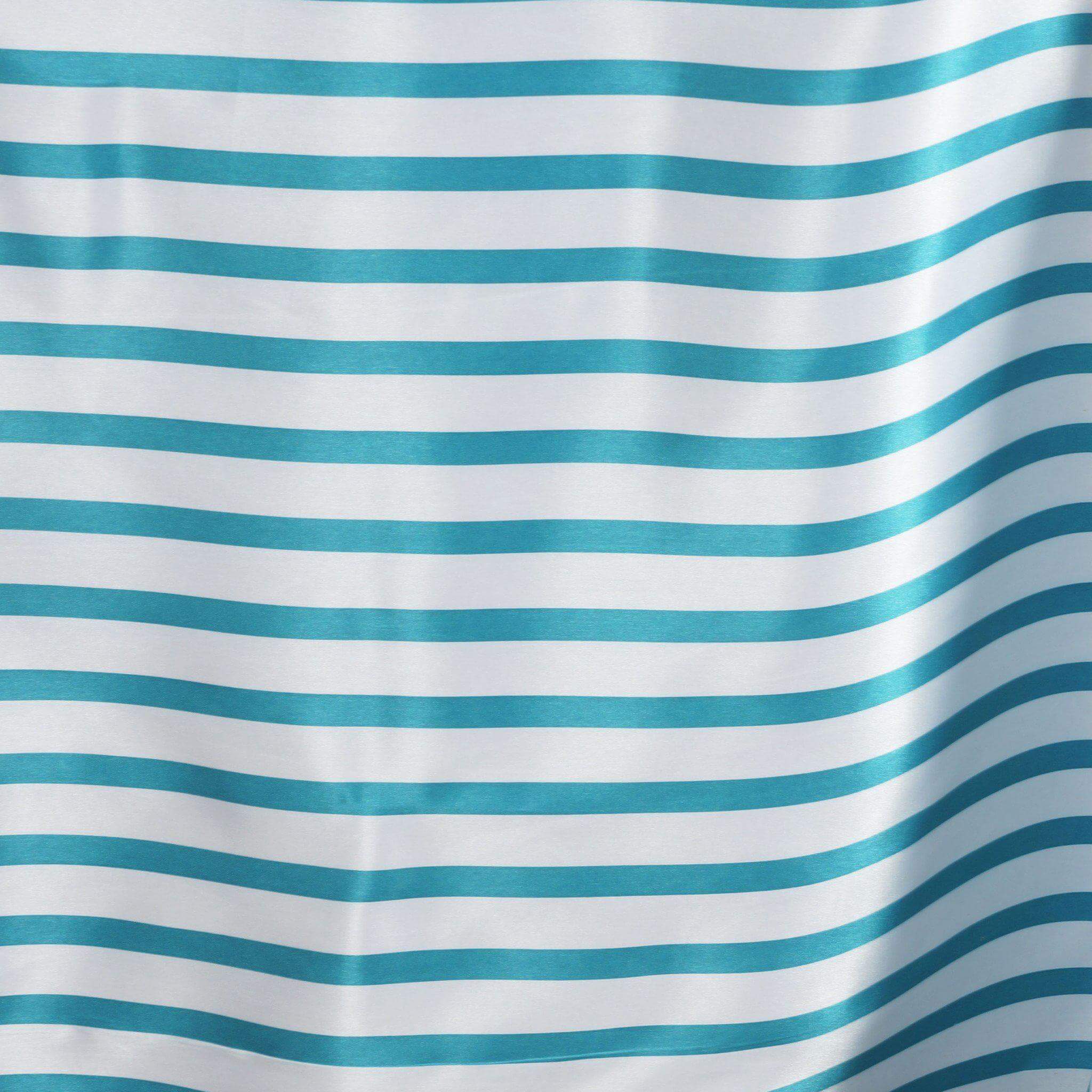 Hot Sale! White/Turquoise Stripe Satin Rectangle Tablecloth 60x126