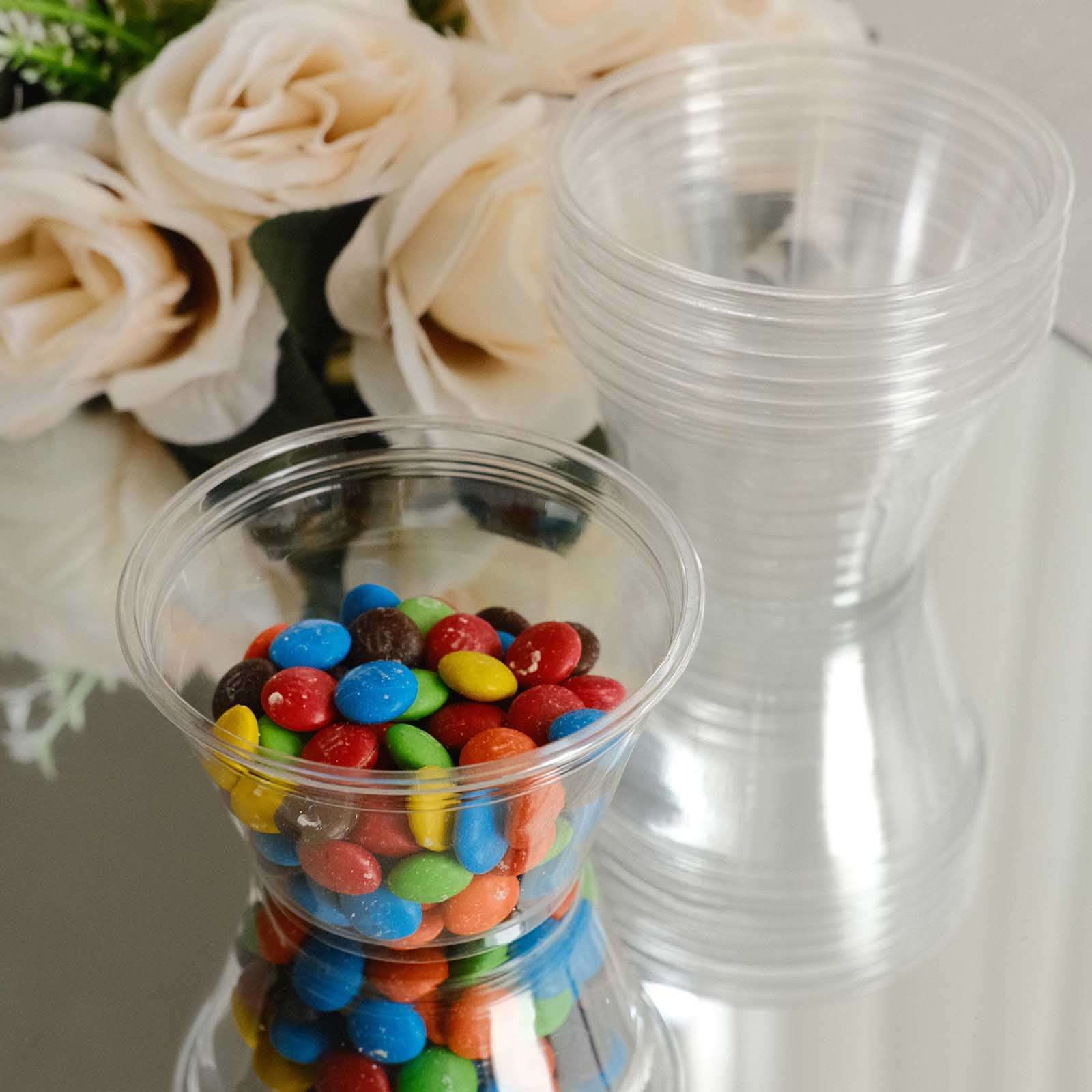 Hot! 50-Pack 7oz Clear Plastic Dessert Parfait Cups with Dome Lids for Ice Cream