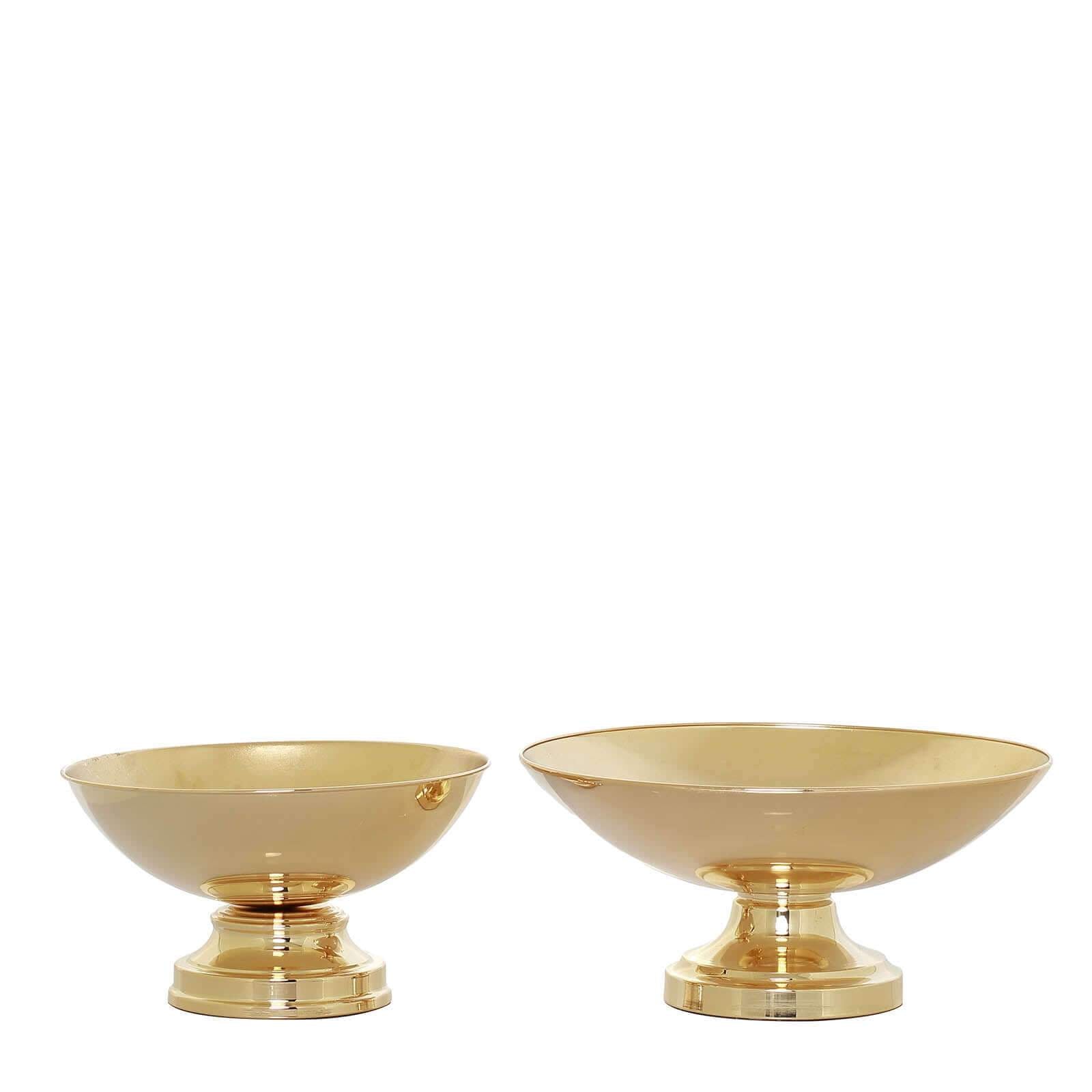 Hot Sale! Gold Metal Round Pedestal Flower Pot - 12
