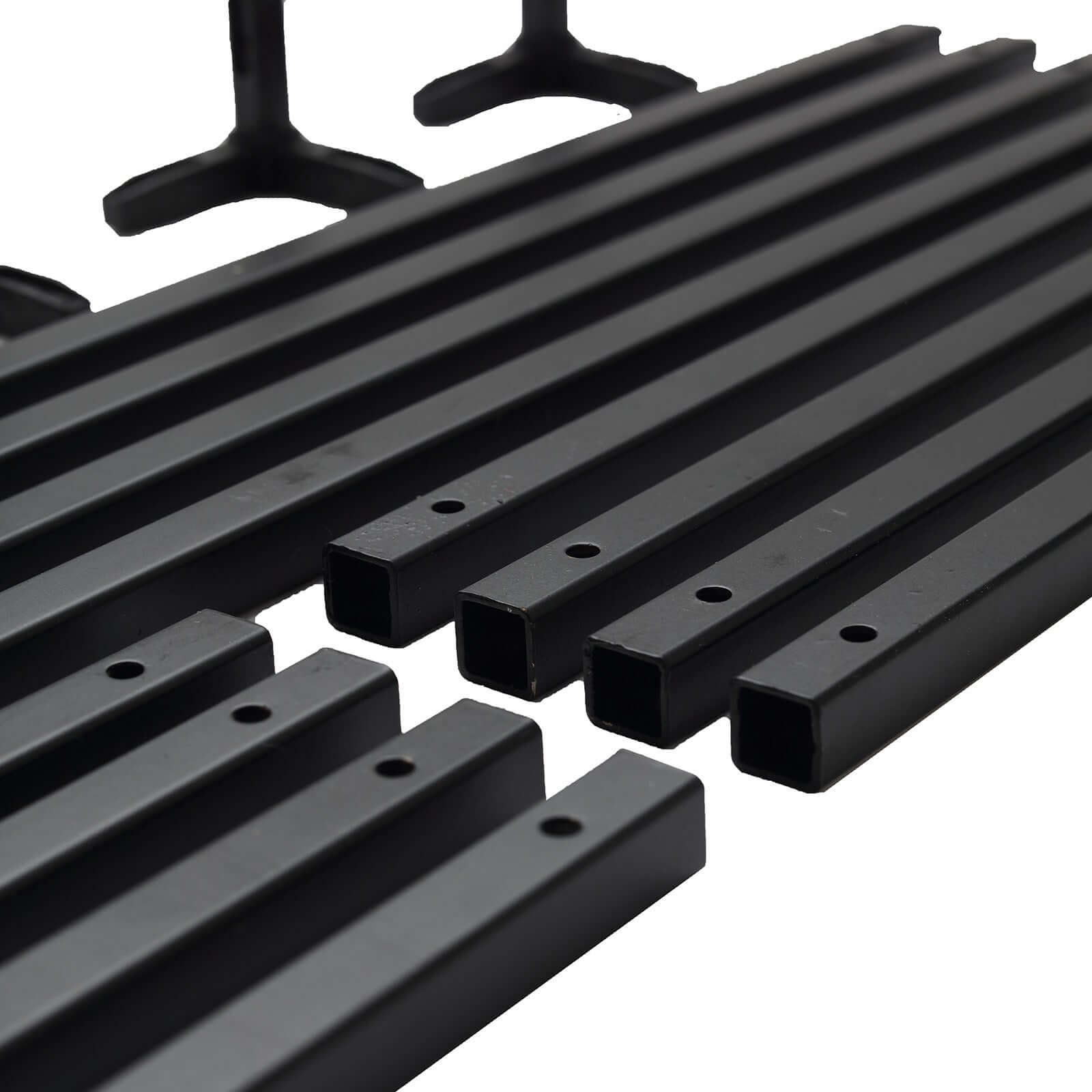 2-Pack Matte Black Metal Geometric Rectangular Wedding Flower Stand, 24-Inch