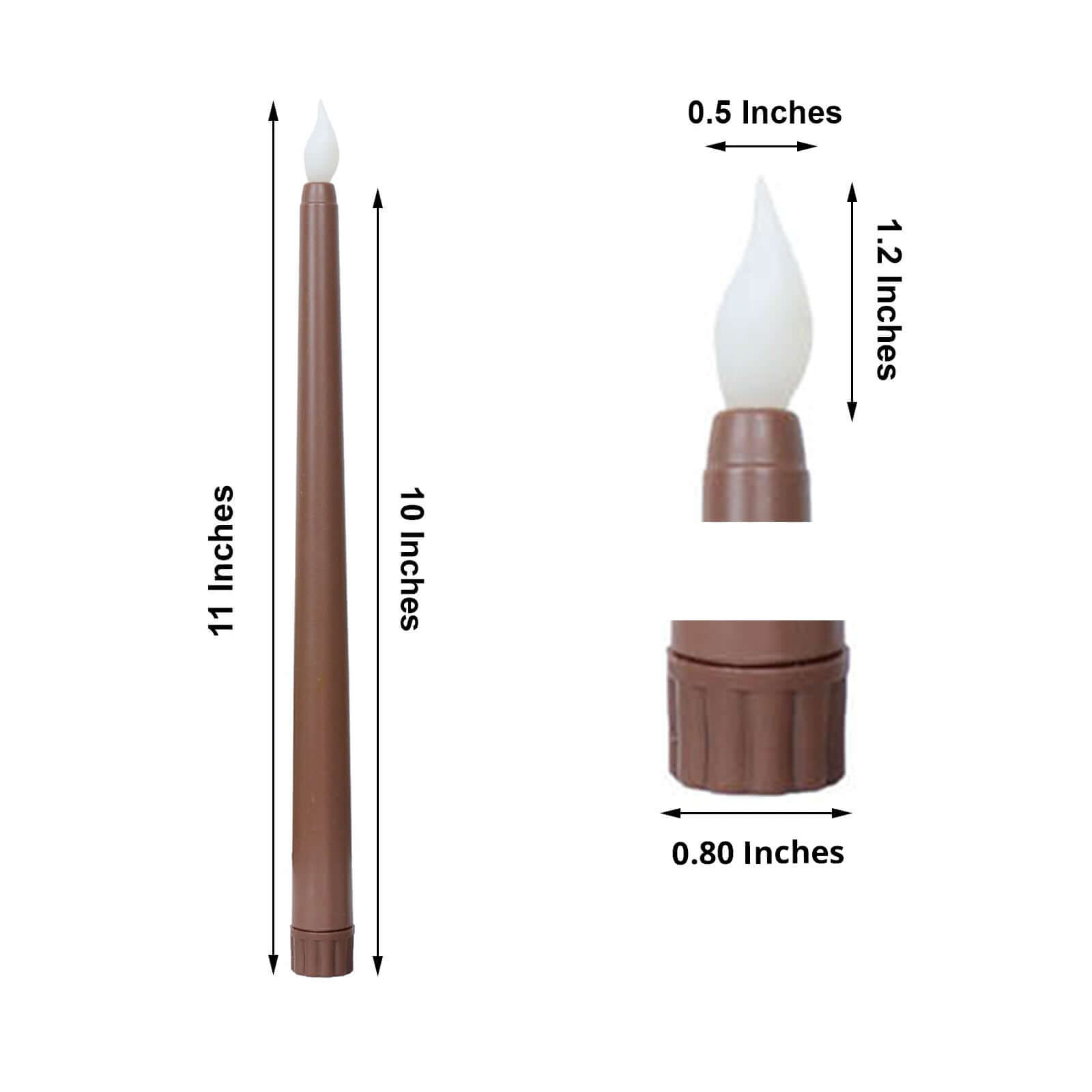 Hot Deal! 3-Pack Flameless LED Taper Candles with Warm Flickering Light, 11 Inches