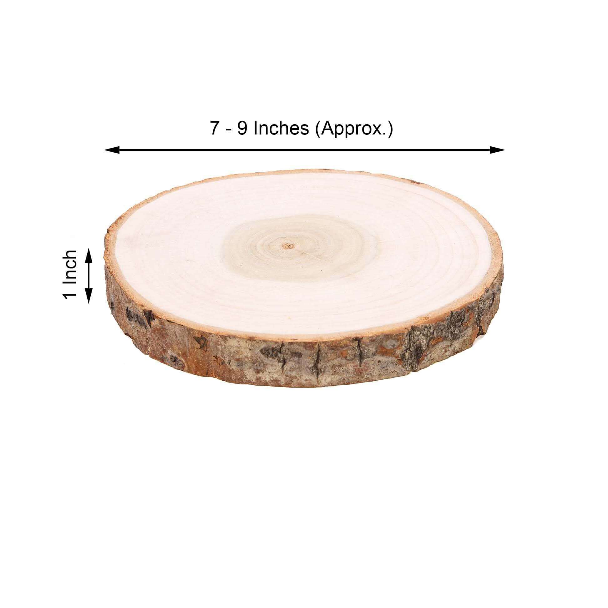Versatile Rustic Round Poplar Wood Slices - 9 Dia Table Centerpieces