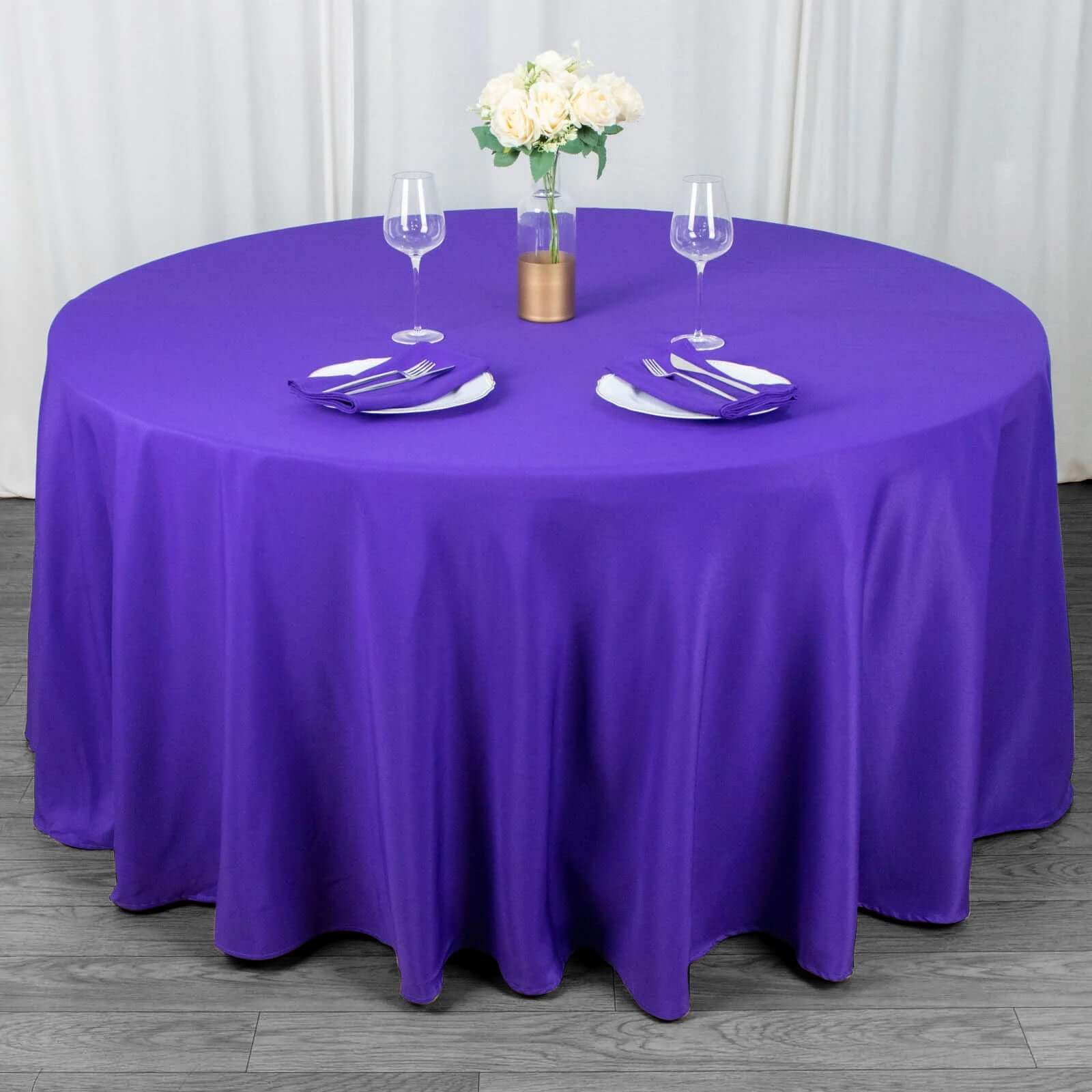 Wrinkle-Resistant Seamless Violet Amethyst Polyester Rectangle Tablecloth 90x132