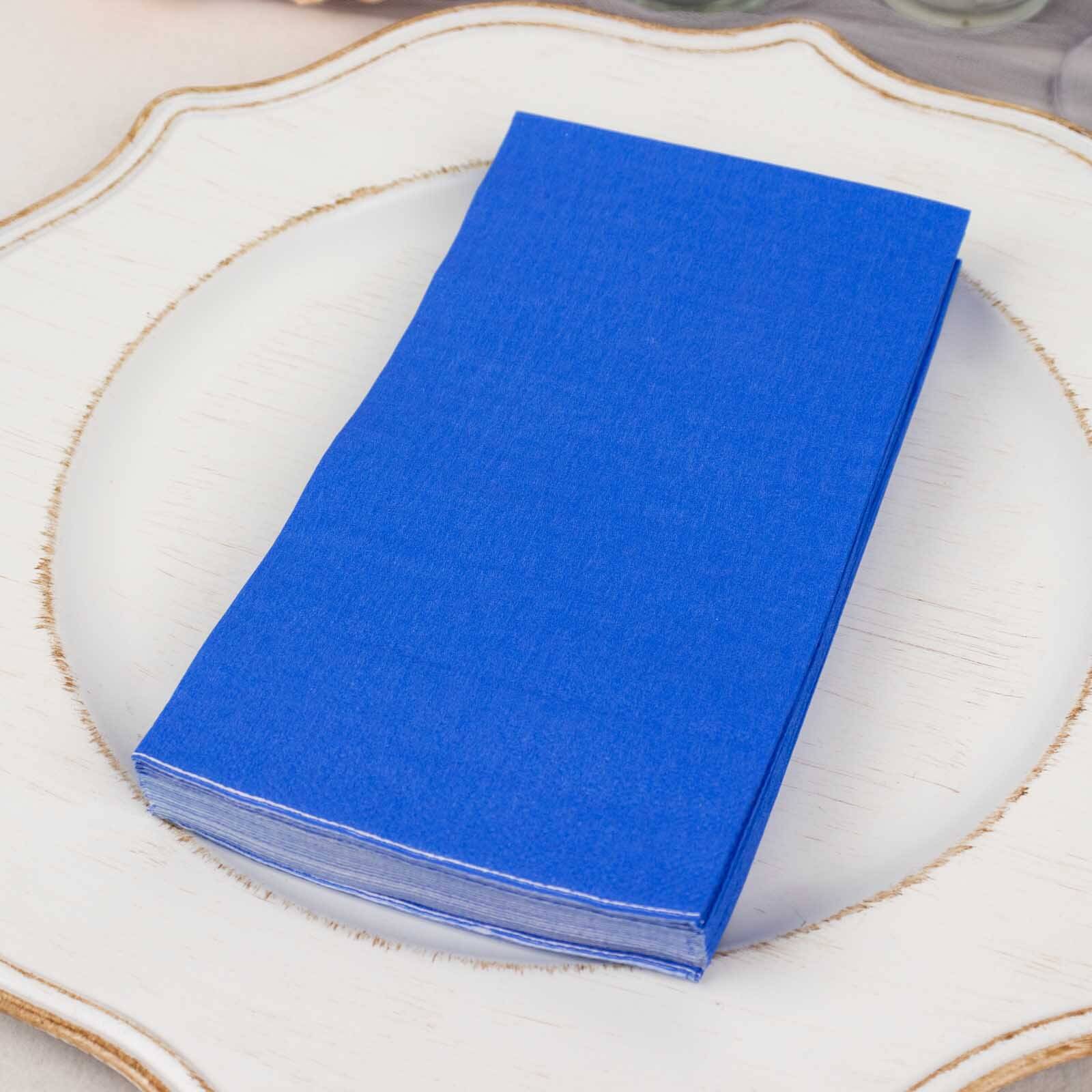 Get 50-Pack Soft Royal Blue Disposable 2-Ply Cocktail Napkins for Weddings