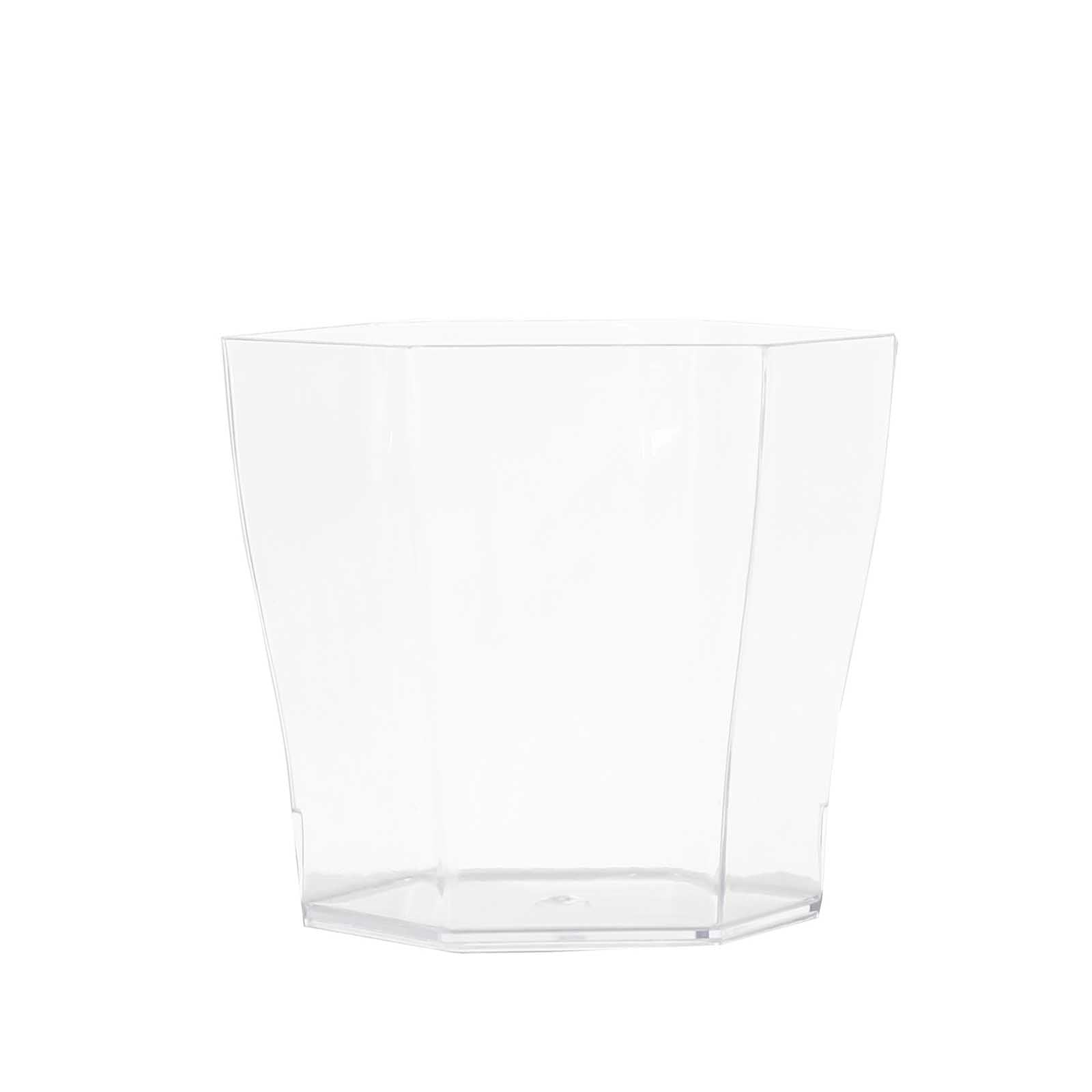 12-Piece Set of Lightweight, Disposable 3oz Clear Wavy Hexagon Plastic Dessert Cups