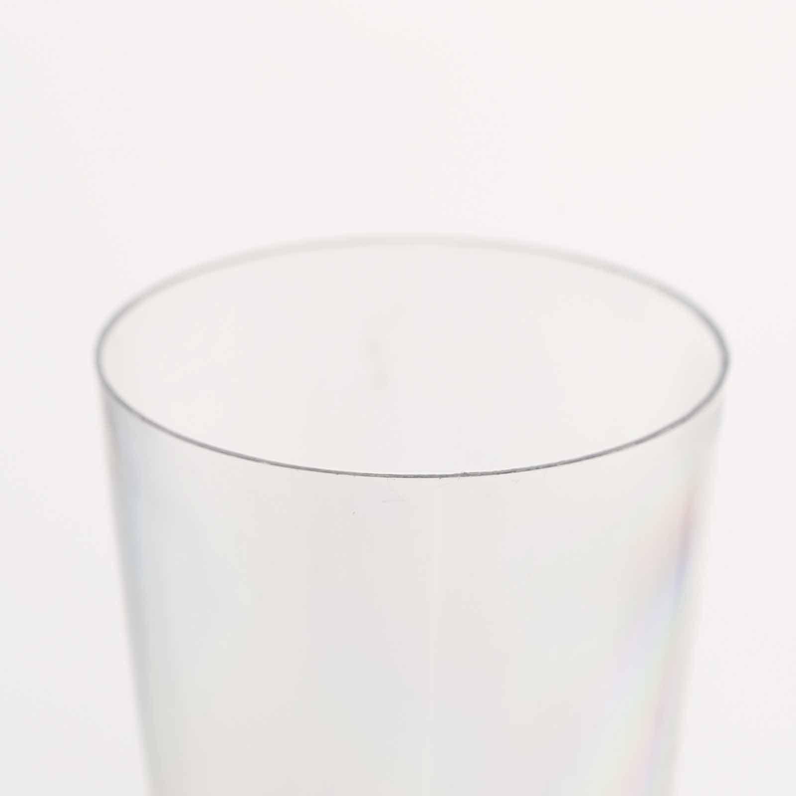 Amazing 6-Pack Disposable Plastic Champagne Flutes, 5oz Clear with Gold Base for Toasts