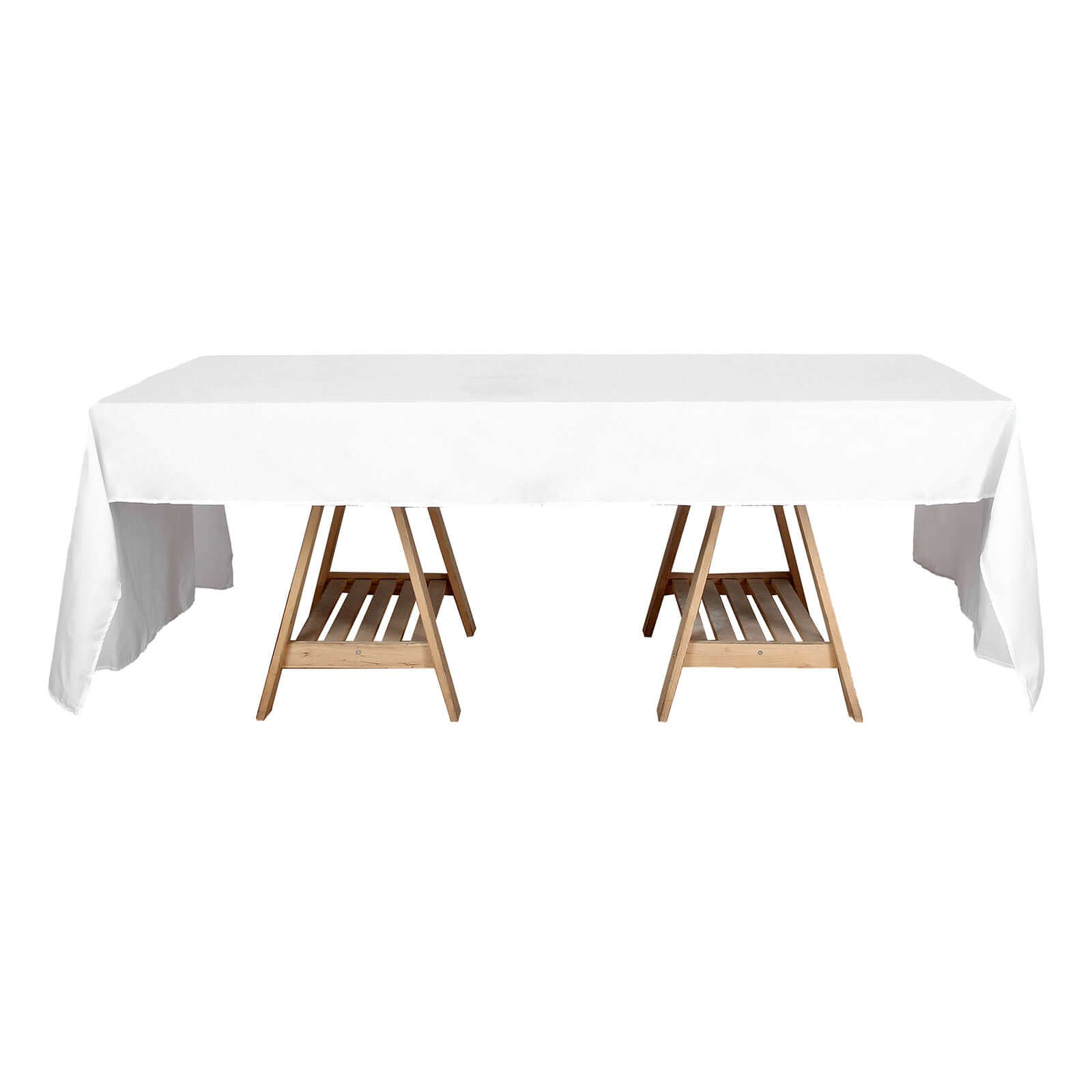 Wrinkle-Resistant White Polyester Rectangle Tablecloth (50x120) for Daily Use - Great Value!