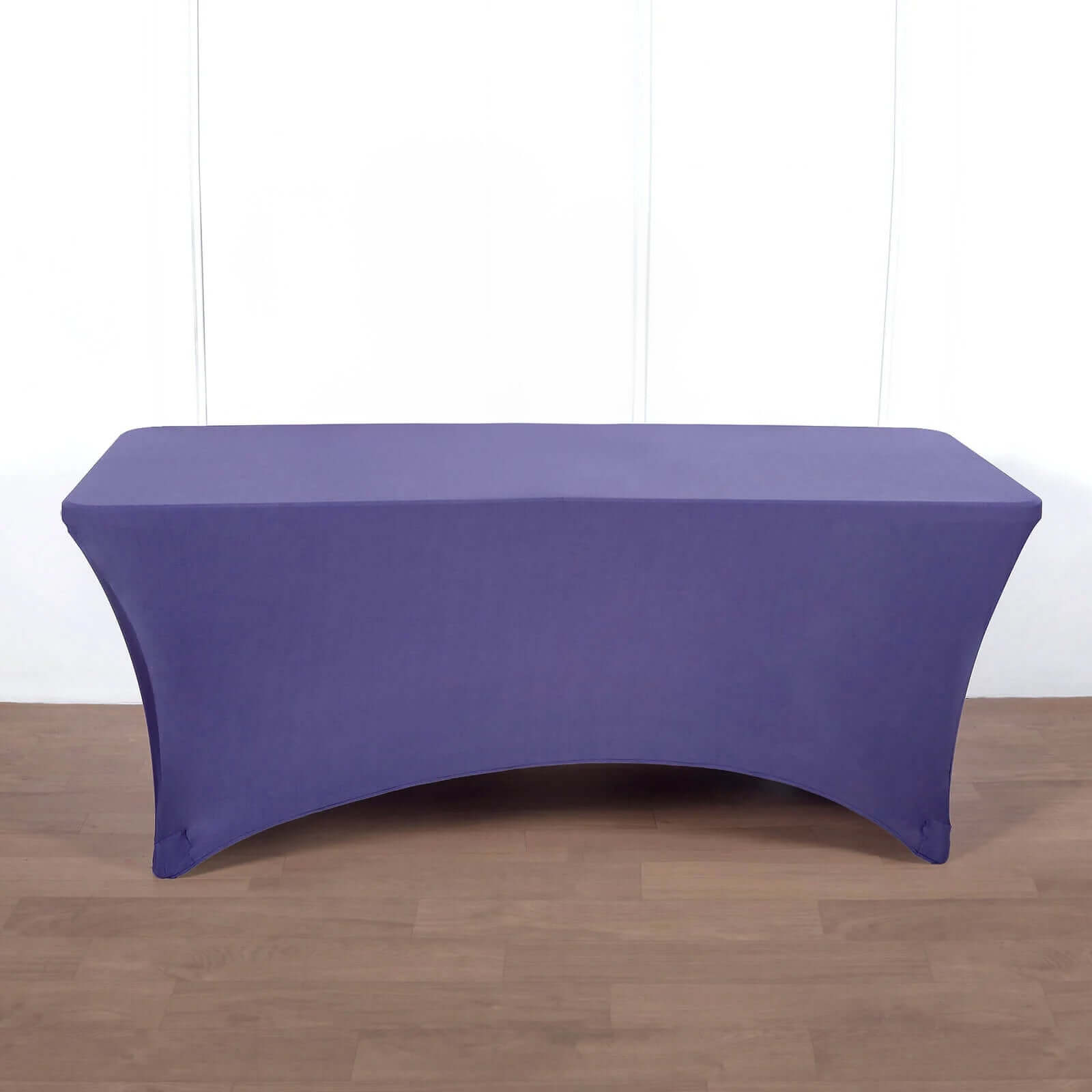 Purple Durable Stretch Spandex 96x30 Rectangle Table Cover - Ideal for Events