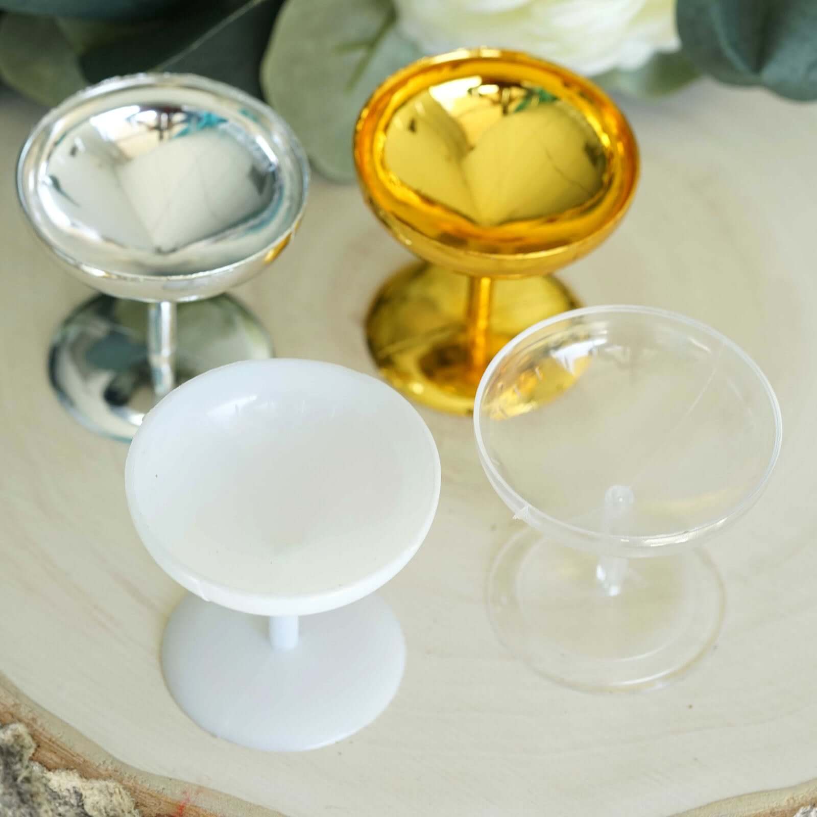 12-Pack Gold Plastic Dessert Cups - Ideal for Treats