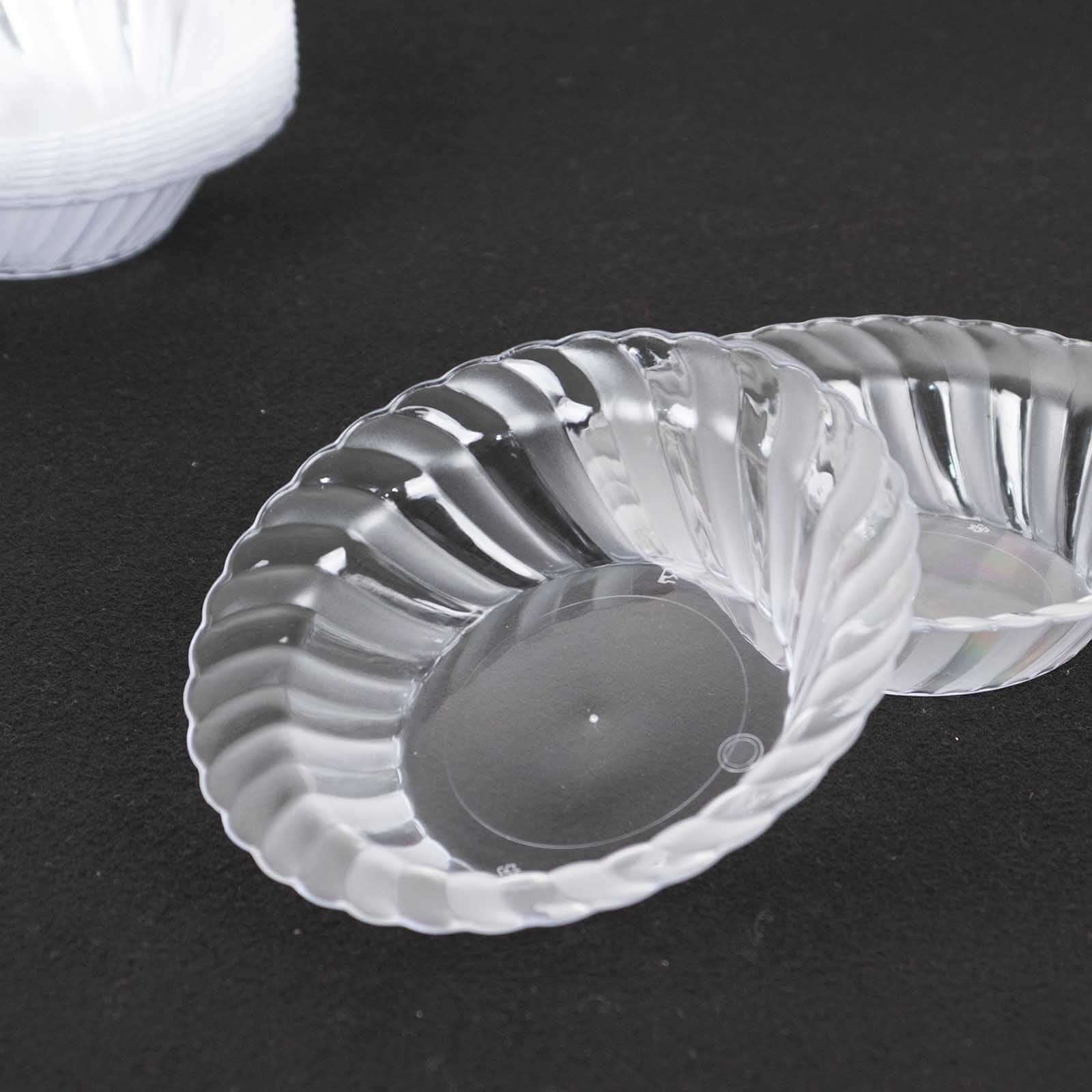 Hot Deal! 10-Pack Durable Disposable 5oz Clear Flared Hard Plastic Fruit Bowls for Desserts