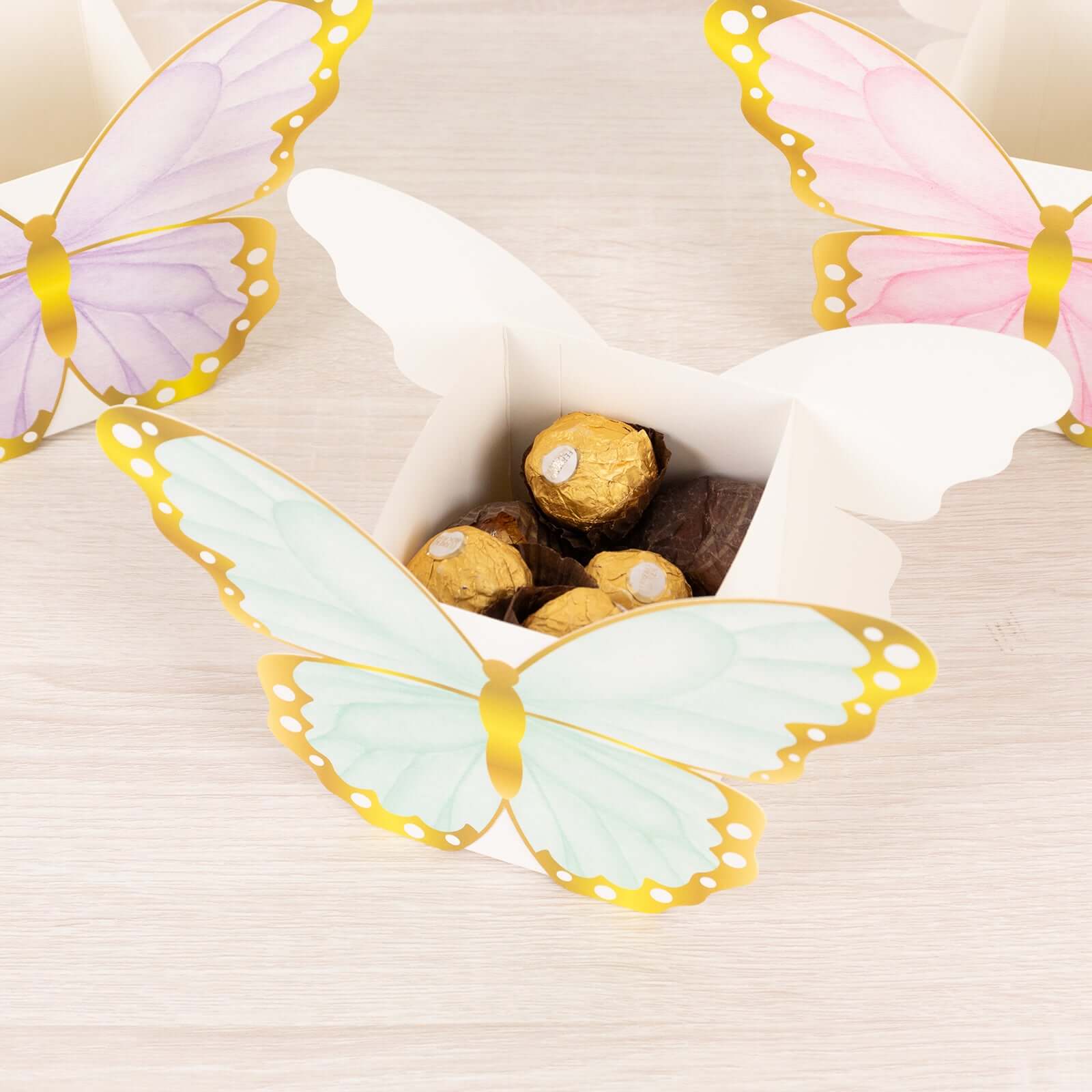 12-Pack High-Quality Butterfly-Themed Paper Candy Gift Favor Boxes, 6x8 Size