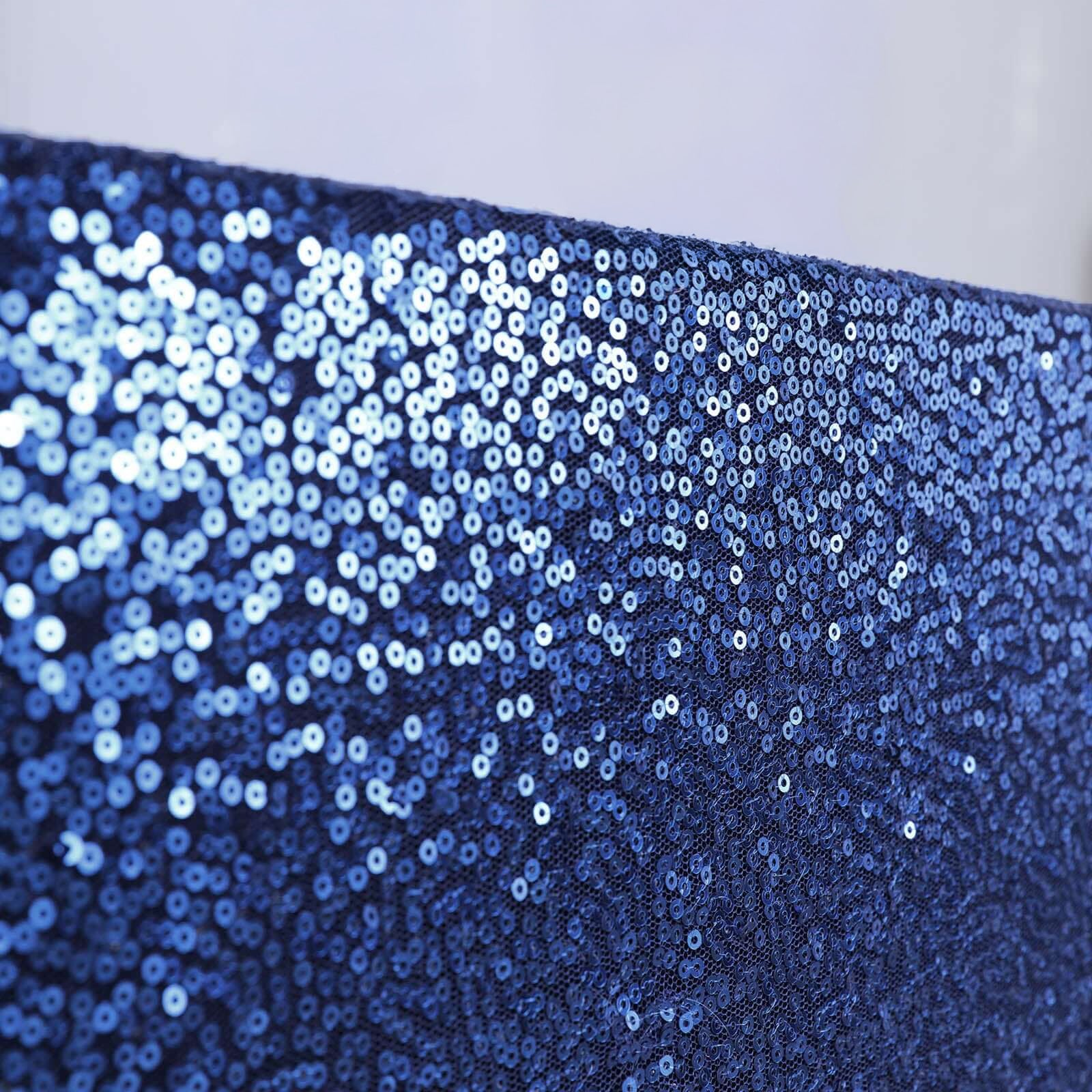 Hot! Navy Blue Seamless Sequined Rectangle Tablecloth 90x156