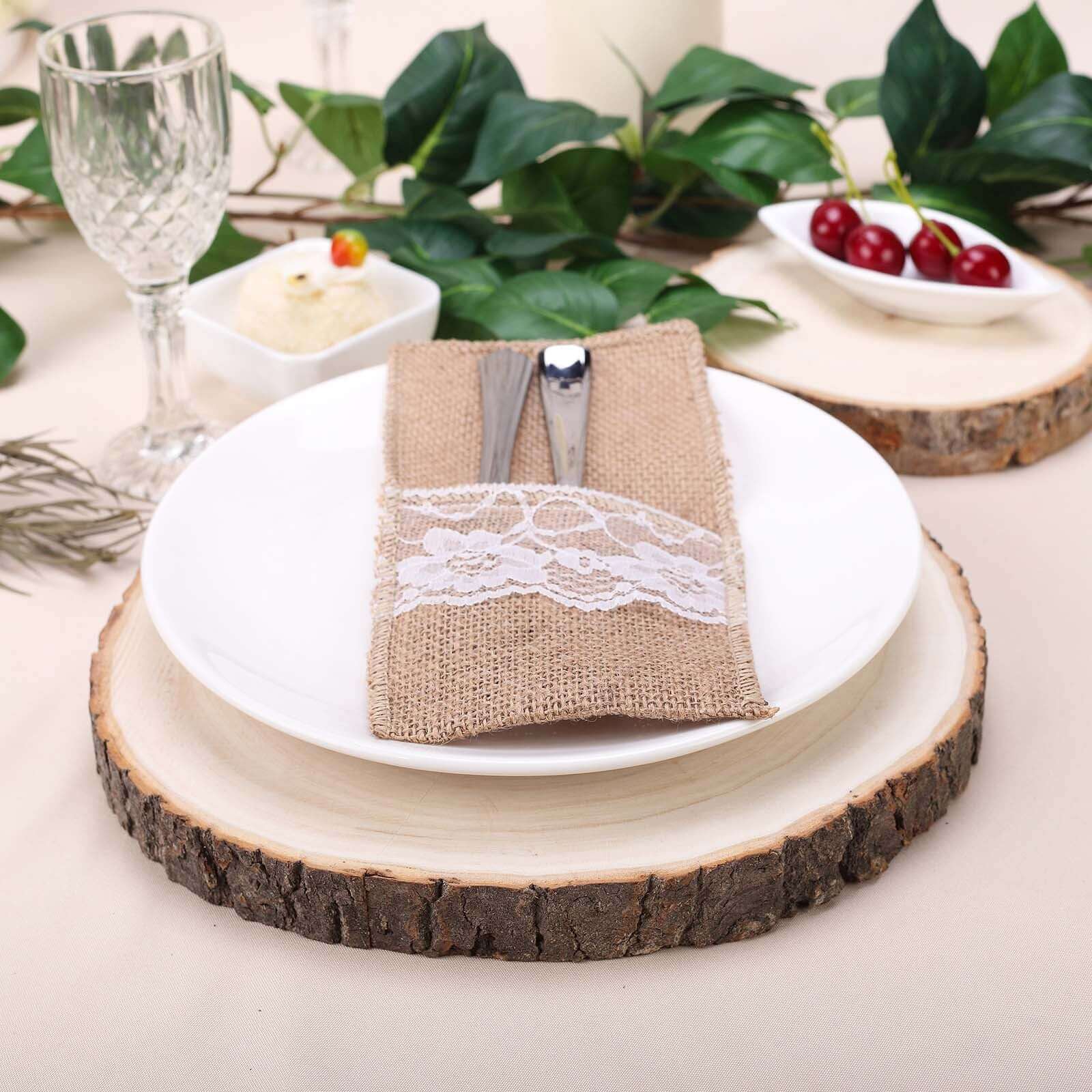 12 Dia Rustic Poplar Wood Slices - Ideal Wedding Table Centerpieces