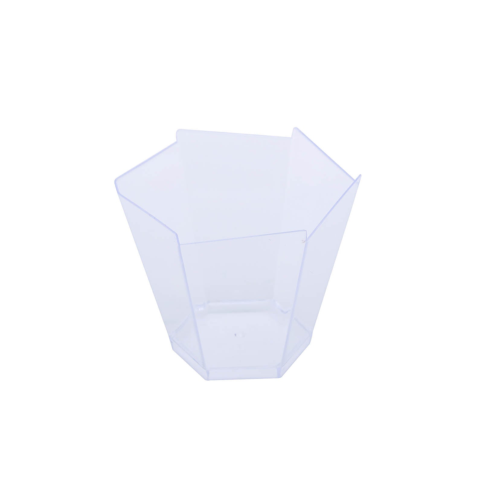 12-Piece Set of Lightweight, Disposable 3oz Clear Wavy Hexagon Plastic Dessert Cups