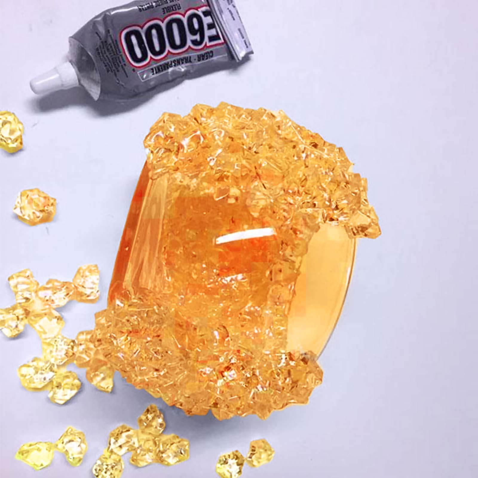 400 Pcs Mini Orange Acrylic Ice Bead Vase Fillers - Ideal for Wedding Centerpieces & DIY Table Styling