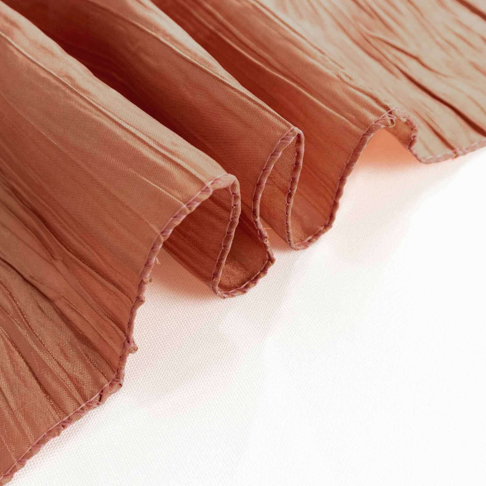 Seamless Accordion Crinkle Taffeta Tablecloth - Terracotta (Rust), 90x132