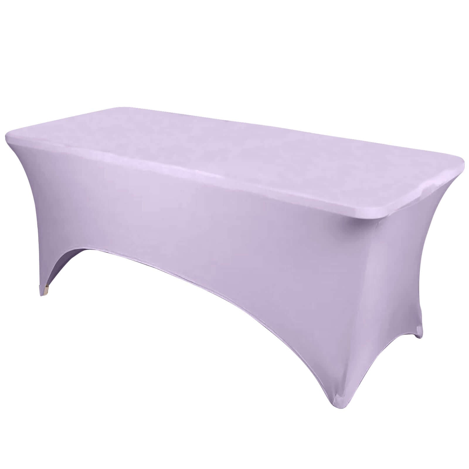 Durable 6ft Lavender Lilac Spandex Stretch Rectangle Tablecloth for Events