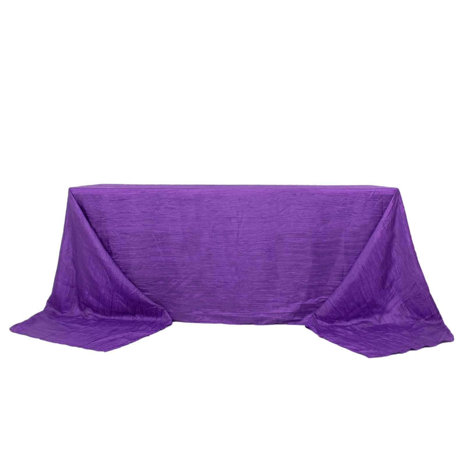 Purple Crinkle Taffeta Rectangle Tablecloth 90x156 - Seamless Design