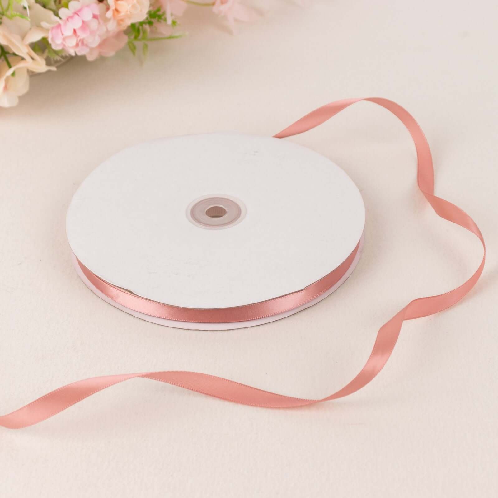100-Yard 3/8-Inch Single-Faced Dusty Rose Decorative Satin Ribbon