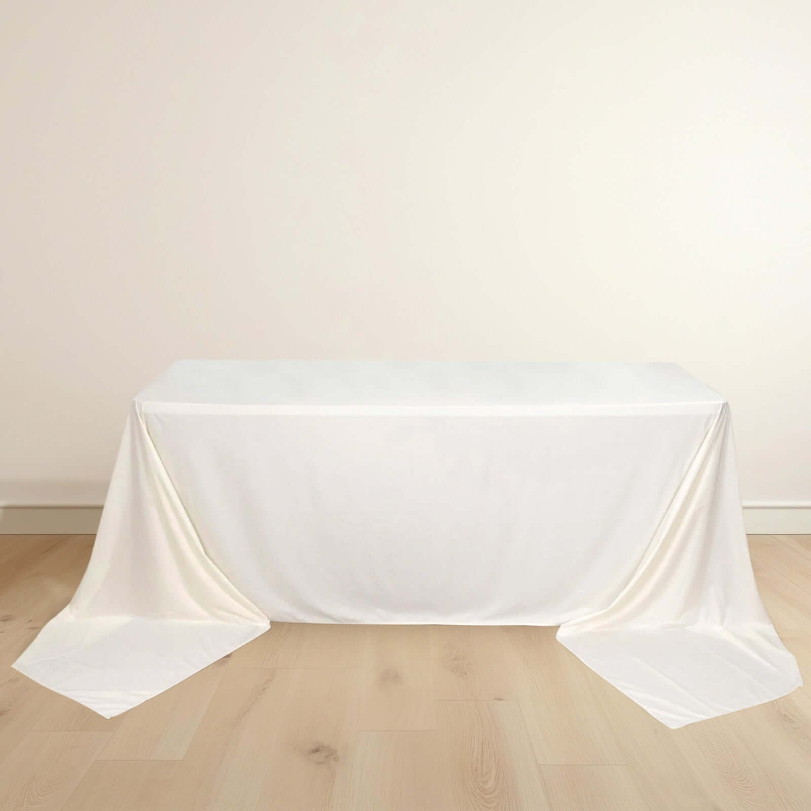 Ivory Premium Scuba 90x156 Wrinkle-Free, Stain-Resistant Seamless Rectangular Tablecloth
