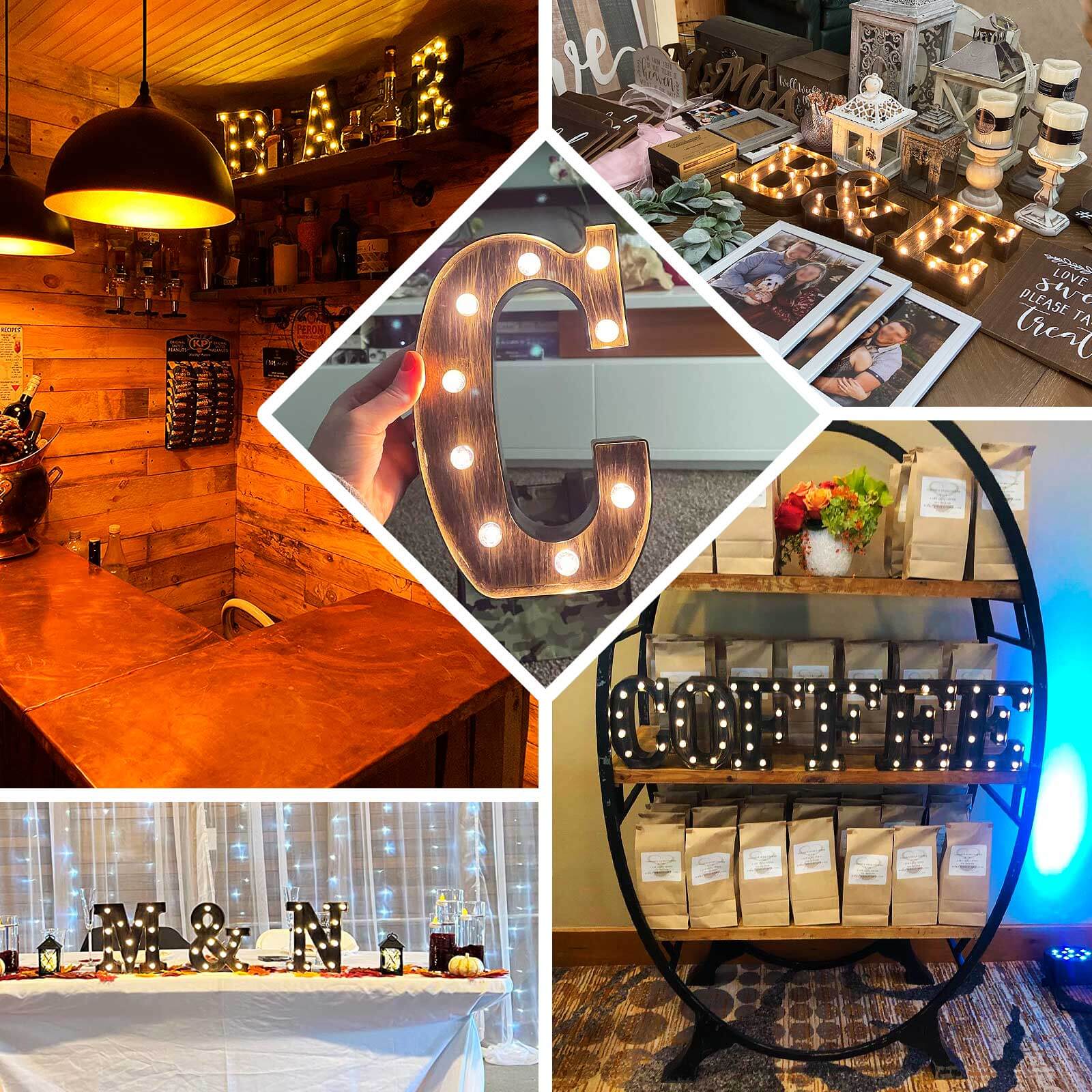 Hot! Industrial Style Antique Black LED Marquee Letter A for Weddings & Displays