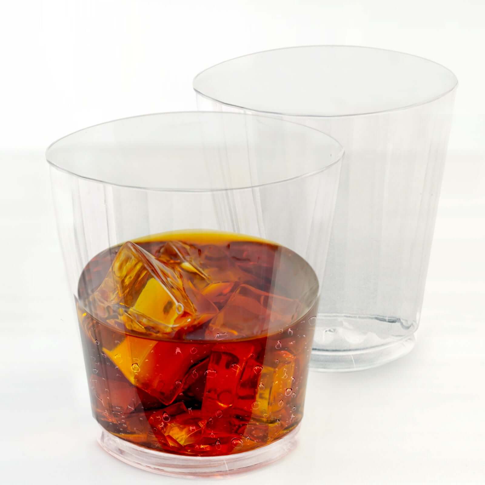 25-Pack 9oz Durable Disposable Plastic Party Cups - Crystal Clear with Rounded Rim