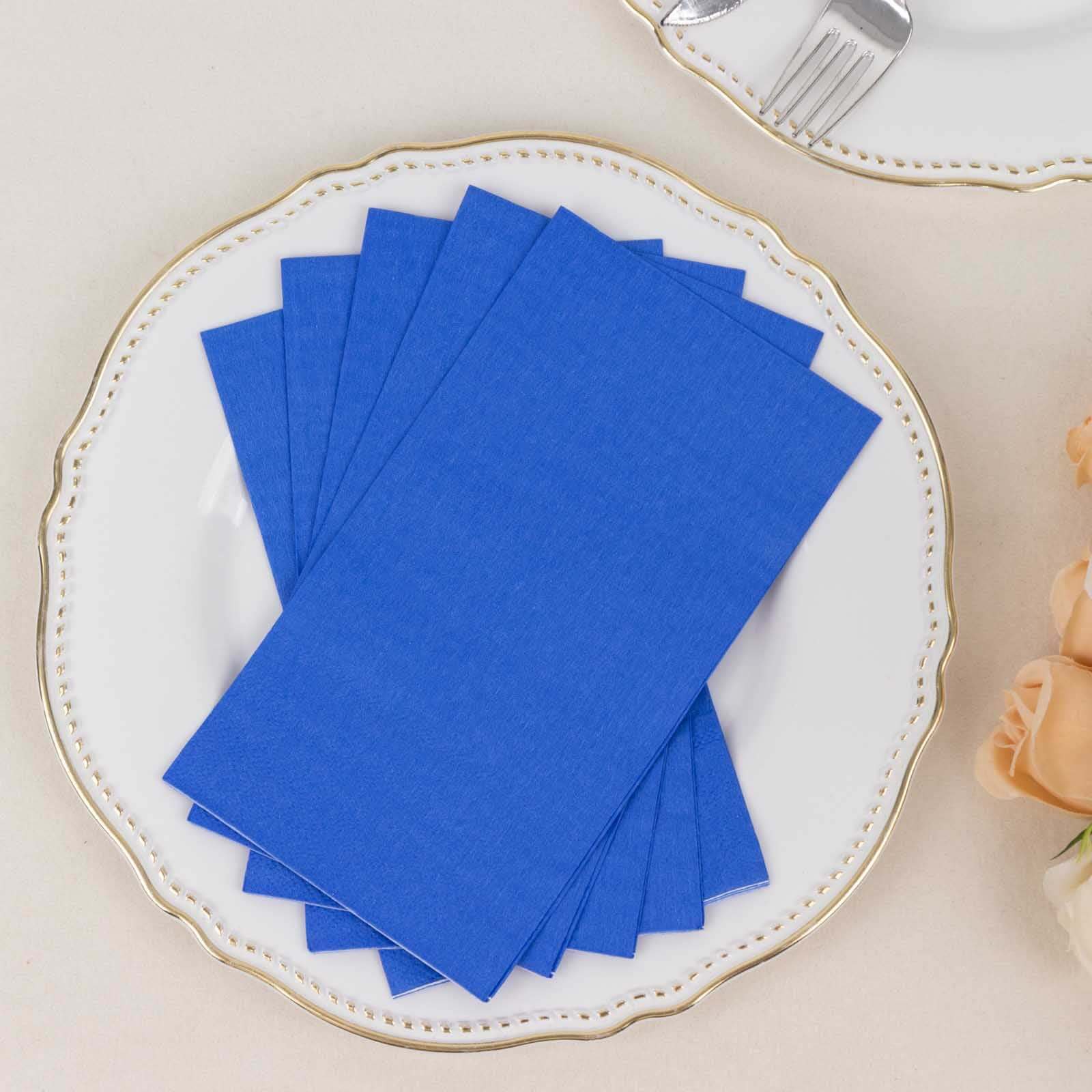 Get 50-Pack Soft Royal Blue Disposable 2-Ply Cocktail Napkins for Weddings