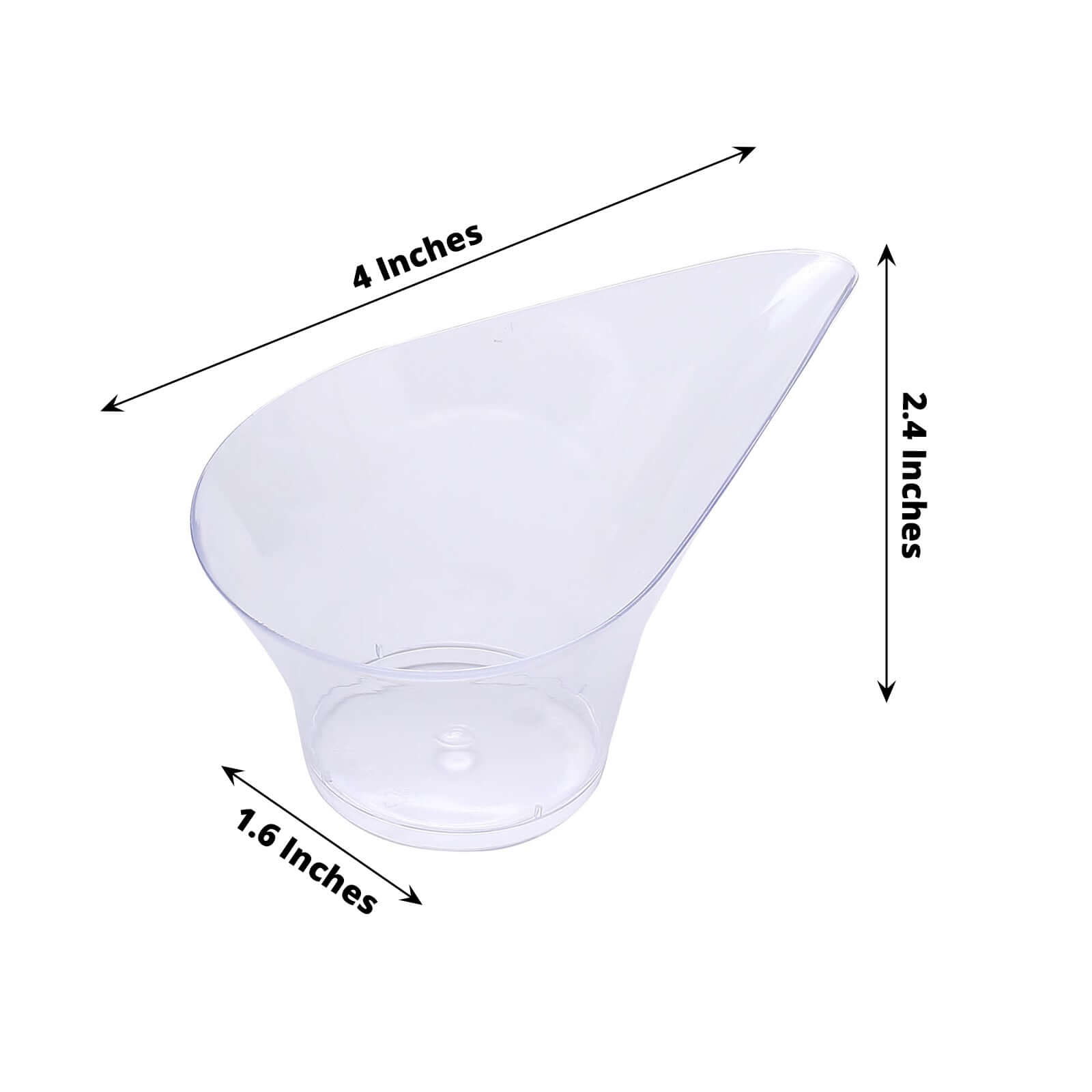 24-Pack Clear Plastic Disposable Mini Dessert Cups with Teardrop Top for Parties - 3oz