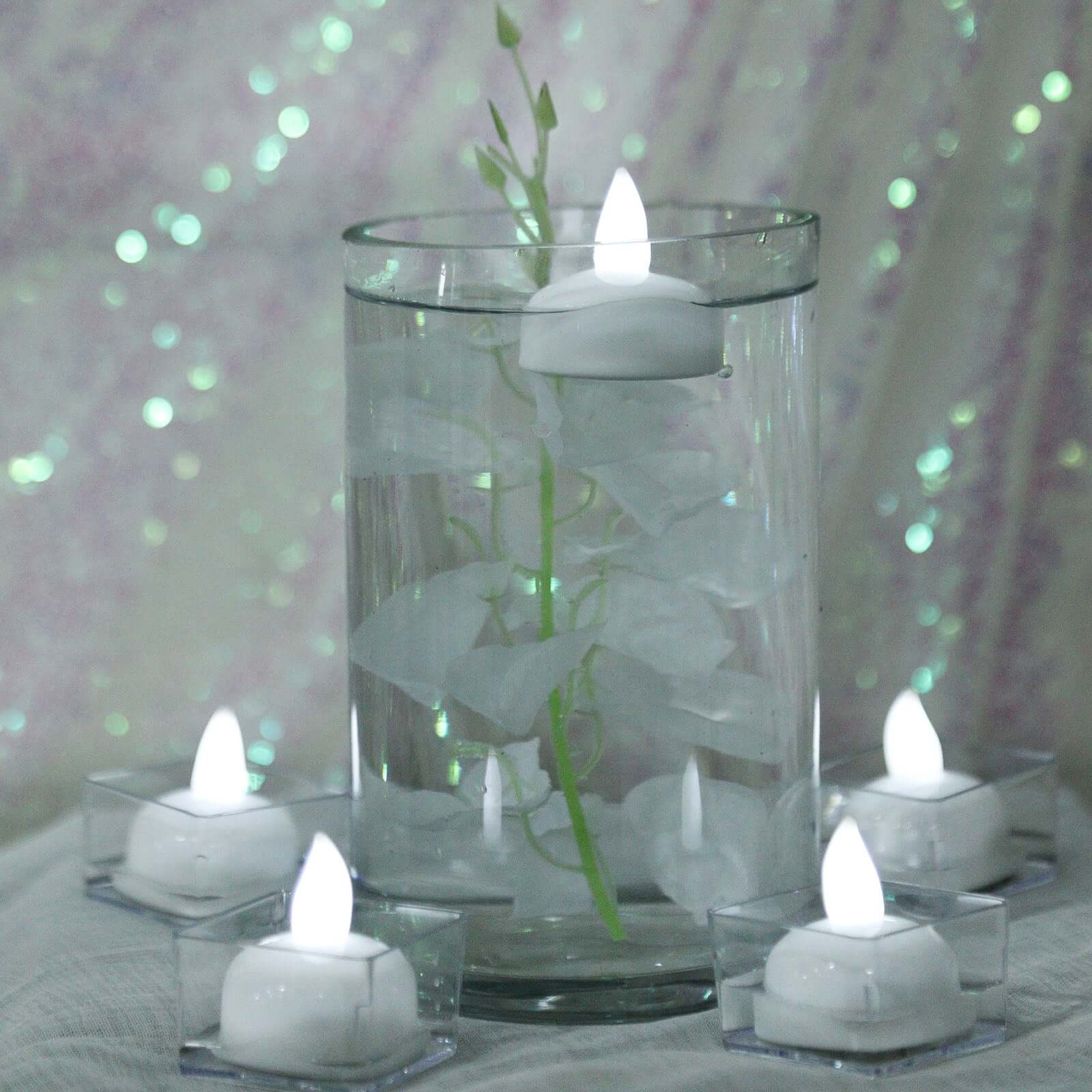 12-Pack Waterproof White Flameless Floating LED Tealight Candles