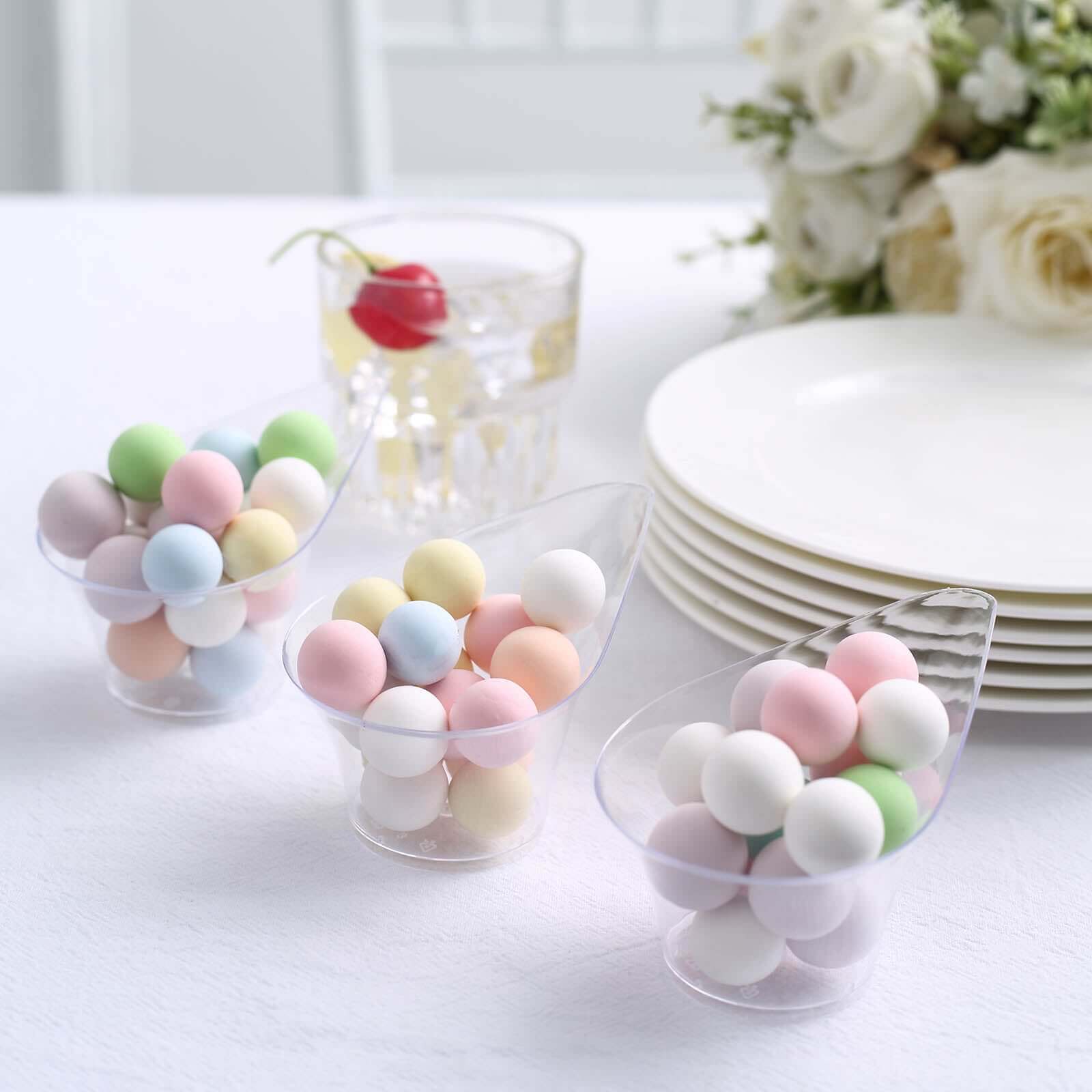 24-Pack Clear Plastic Disposable Mini Dessert Cups with Teardrop Top for Parties - 3oz