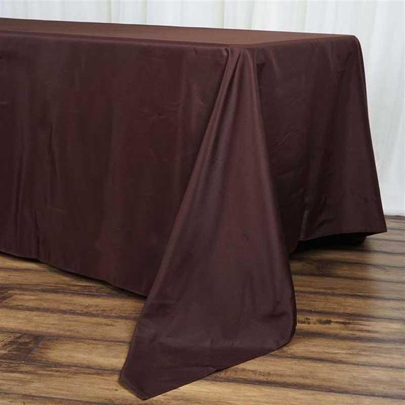 Chocolate Polyester Rectangle Tablecloth 72x120 - Durable and Stylish for Any Event