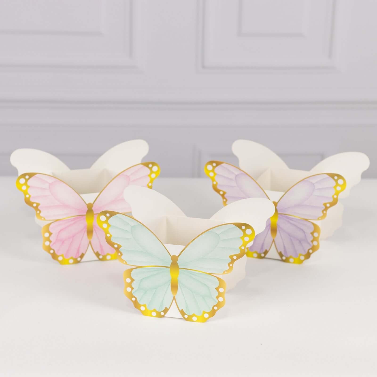 12-Pack High-Quality Butterfly-Themed Paper Candy Gift Favor Boxes, 6x8 Size