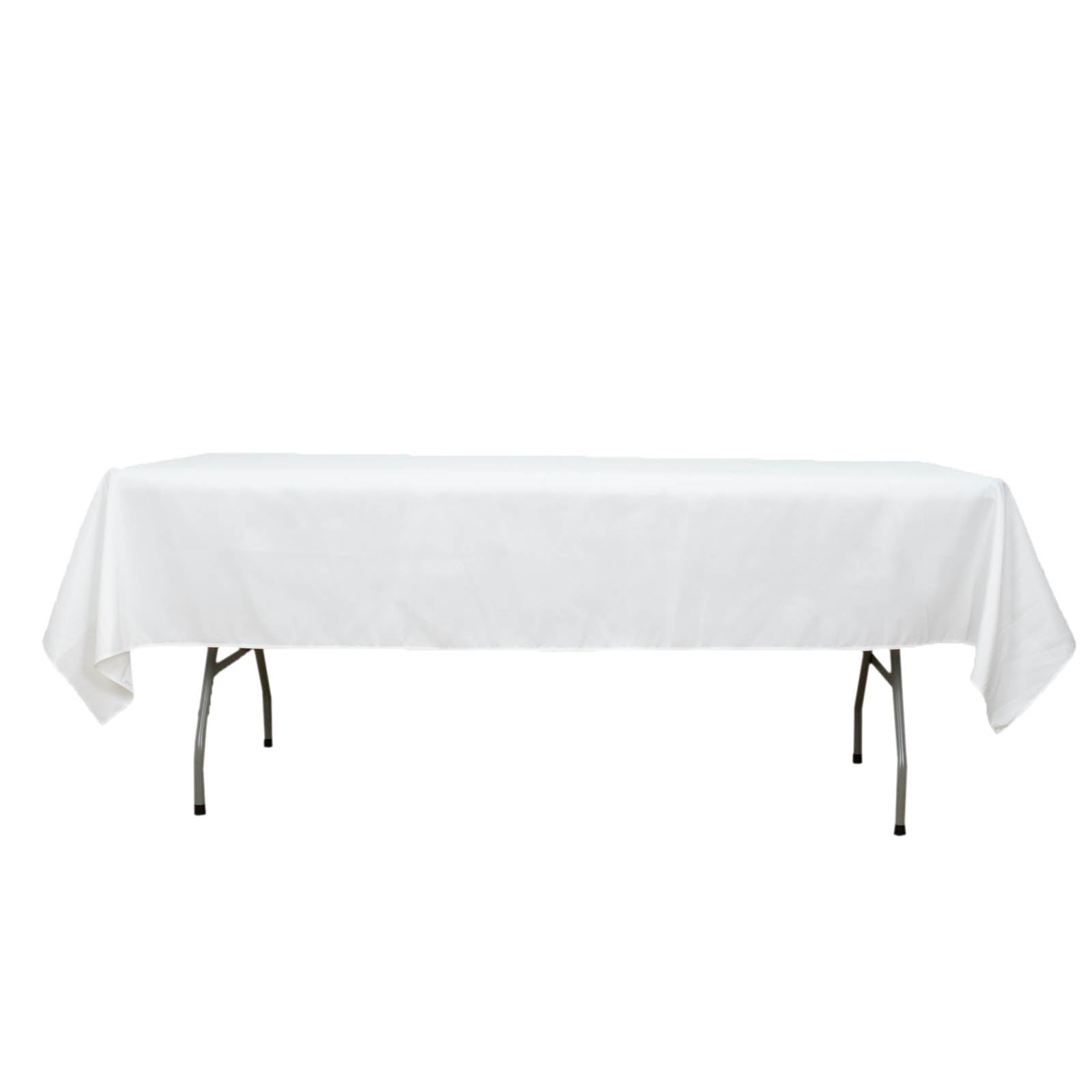 White 54x96 Premium Polyester Rectangle Tablecloth - Durable 220GSM Stain-Resistant for Weddings & Events