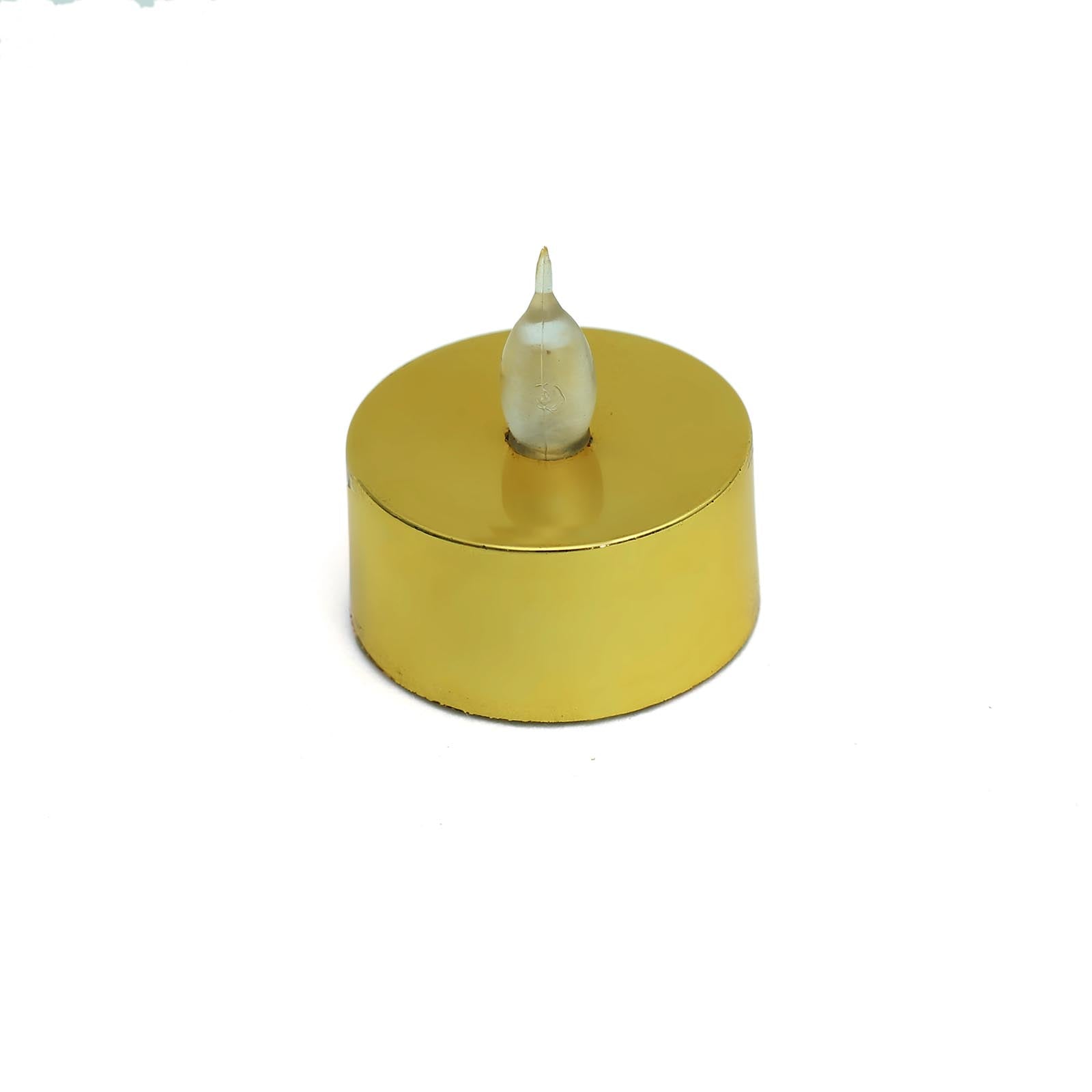 Amazing 12-Pack Reusable Flameless LED Tealight Candles with Metallic Gold Design, Battery Operated
