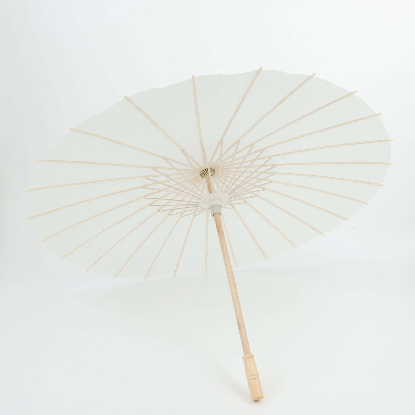 Hot Deal! 2-Pack White Paper and Bamboo Parasol Umbrellas Ideal for Bridal Shower Photos and Table Decor
