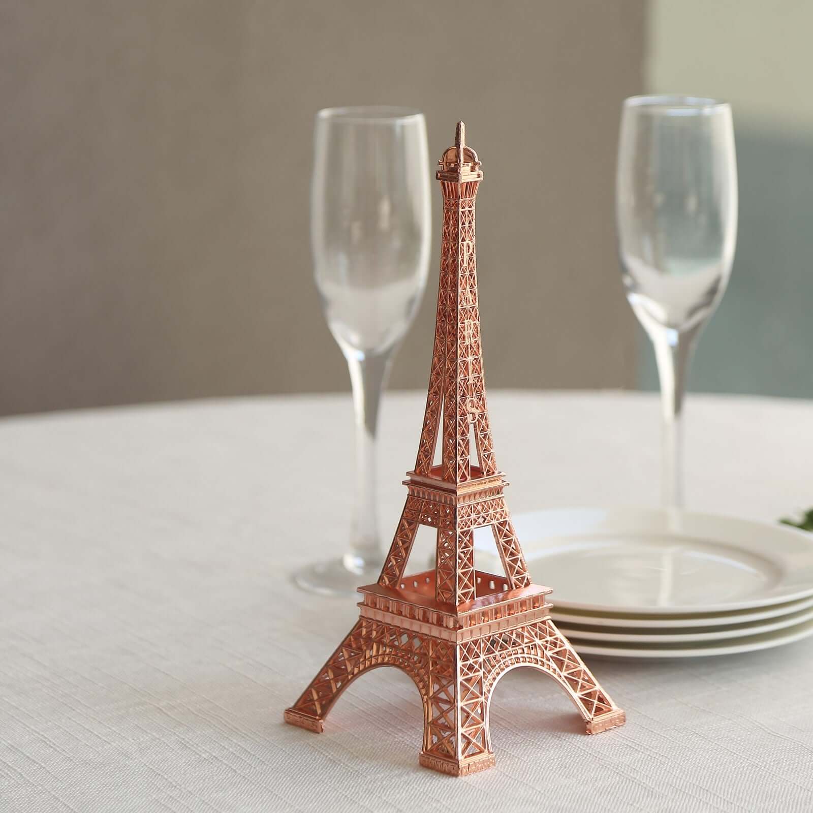 Hot Sale! Stylish Metal Rose Gold Eiffel Tower Table Centerpiece for Party Cake Toppers