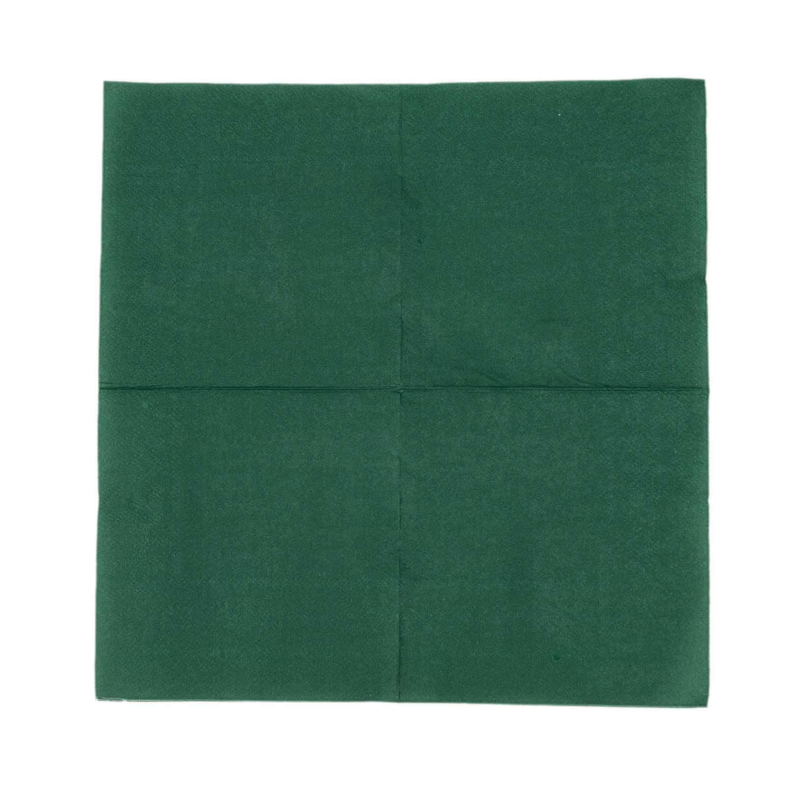 Get 50-Pack of 2-Ply Disposable Soft 18GSM Hunter Emerald Green Cocktail Paper Beverage Napkins