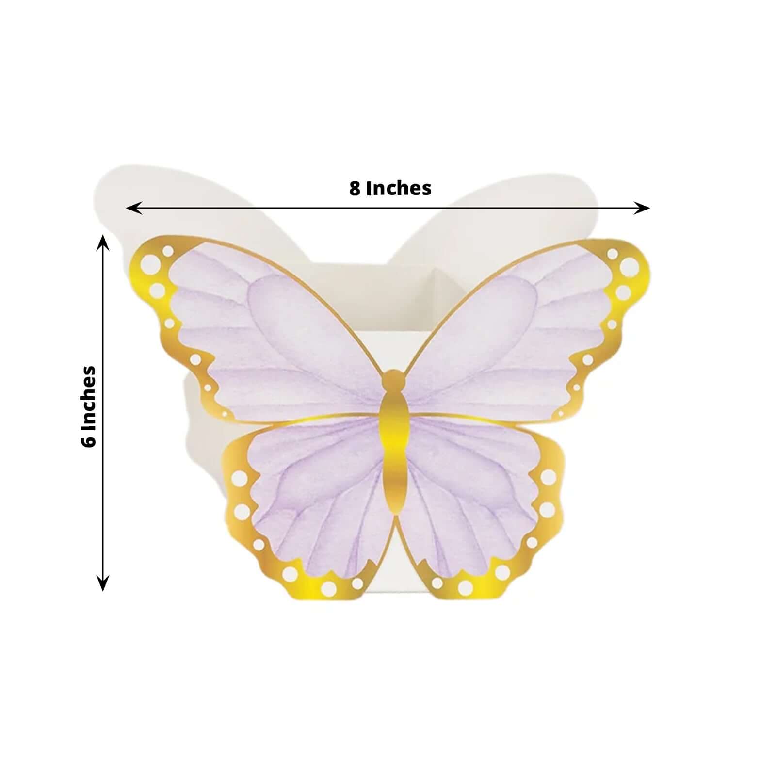12-Pack High-Quality Butterfly-Themed Paper Candy Gift Favor Boxes, 6x8 Size