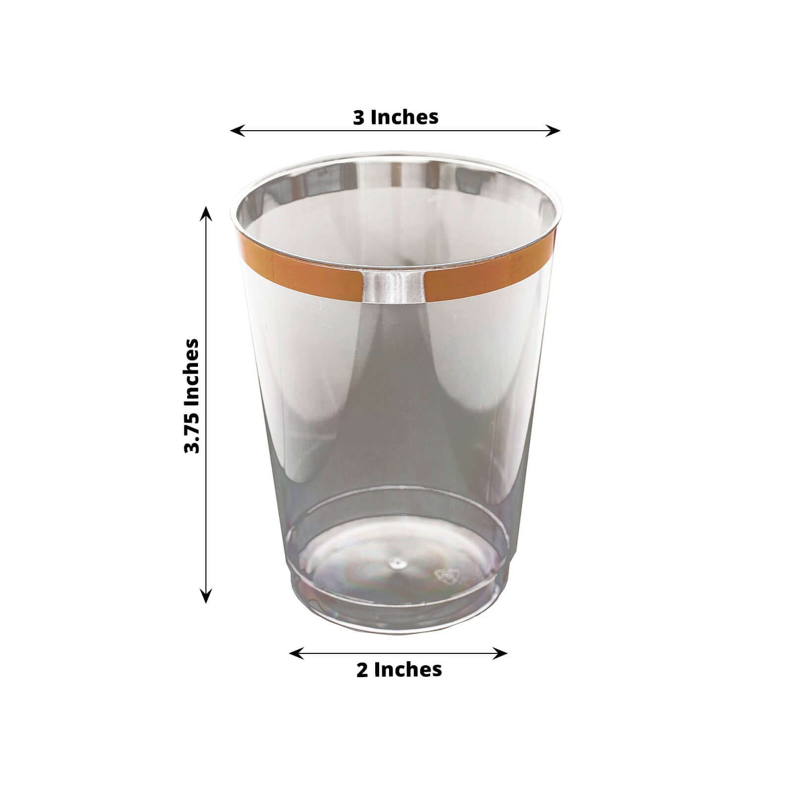 Hot Deal! 12-Pack Durable Disposable Plastic Party Cups with Rose Gold Rim, 10oz for Special Occasions