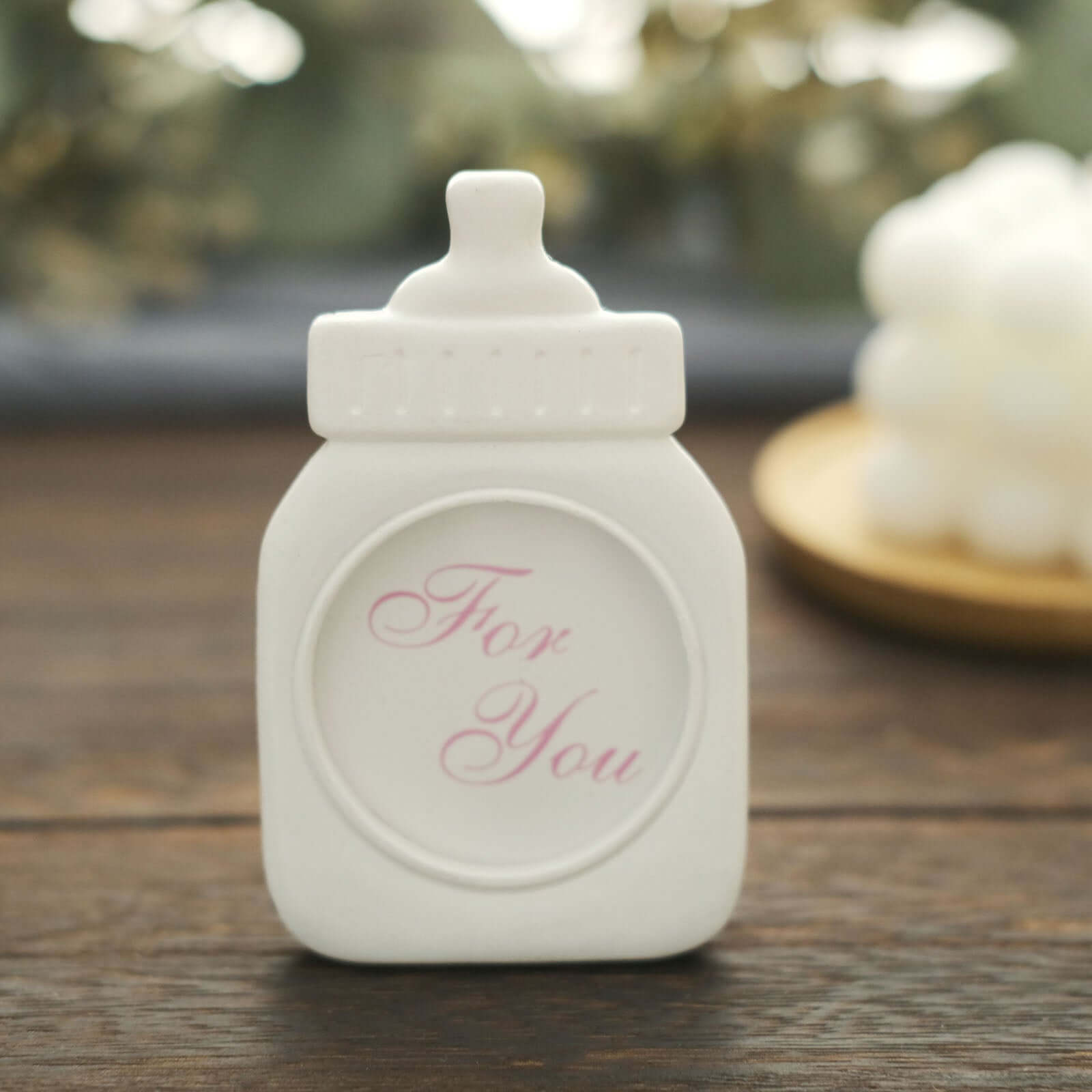 4-Pack White Resin Baby Bottle Photo Frames - Ideal Party Favors for Baby Showers & Gender Reveals