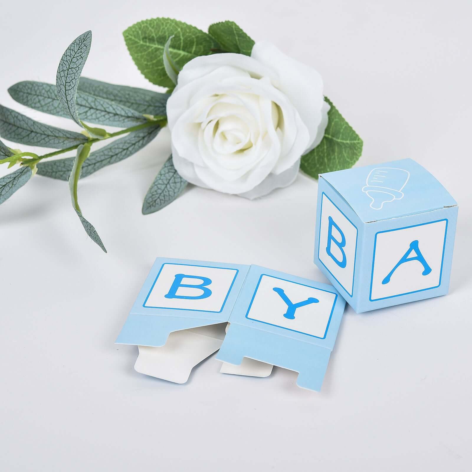 25-Pack Light Blue Baby Shower Candy Gift Boxes - Perfect Party Favors